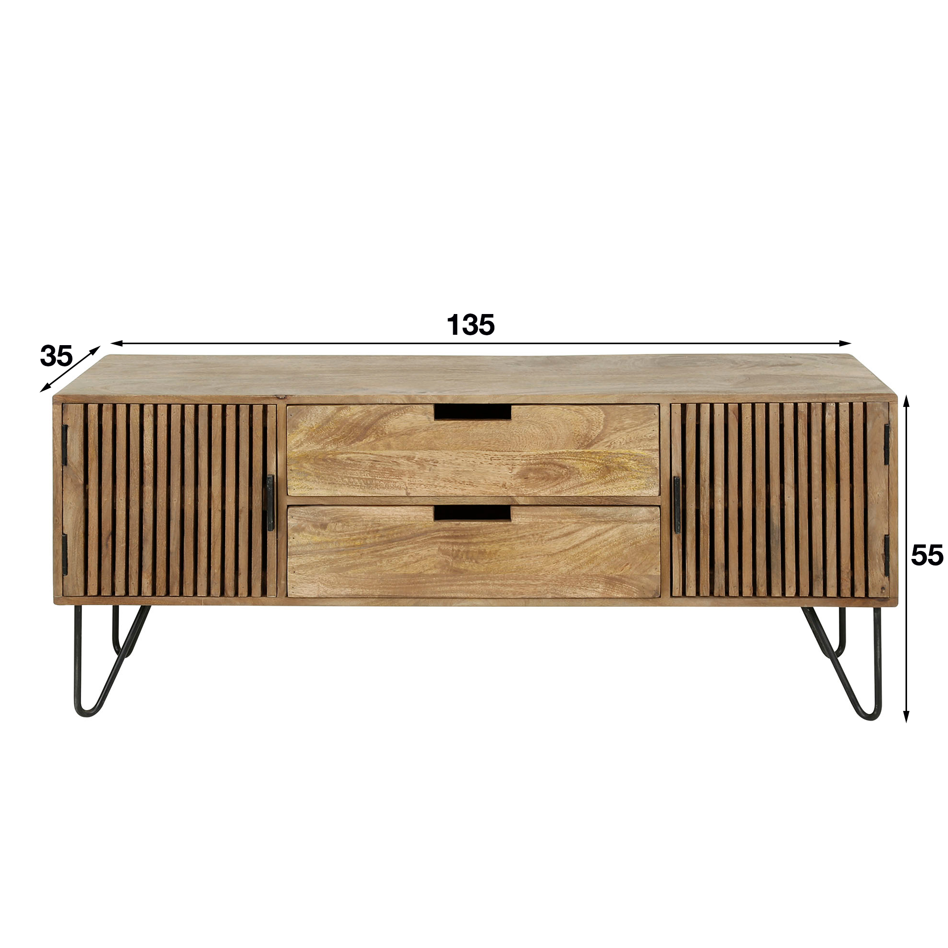 TV-meubel Tweak Mangohout 135cm - Afbeelding 9