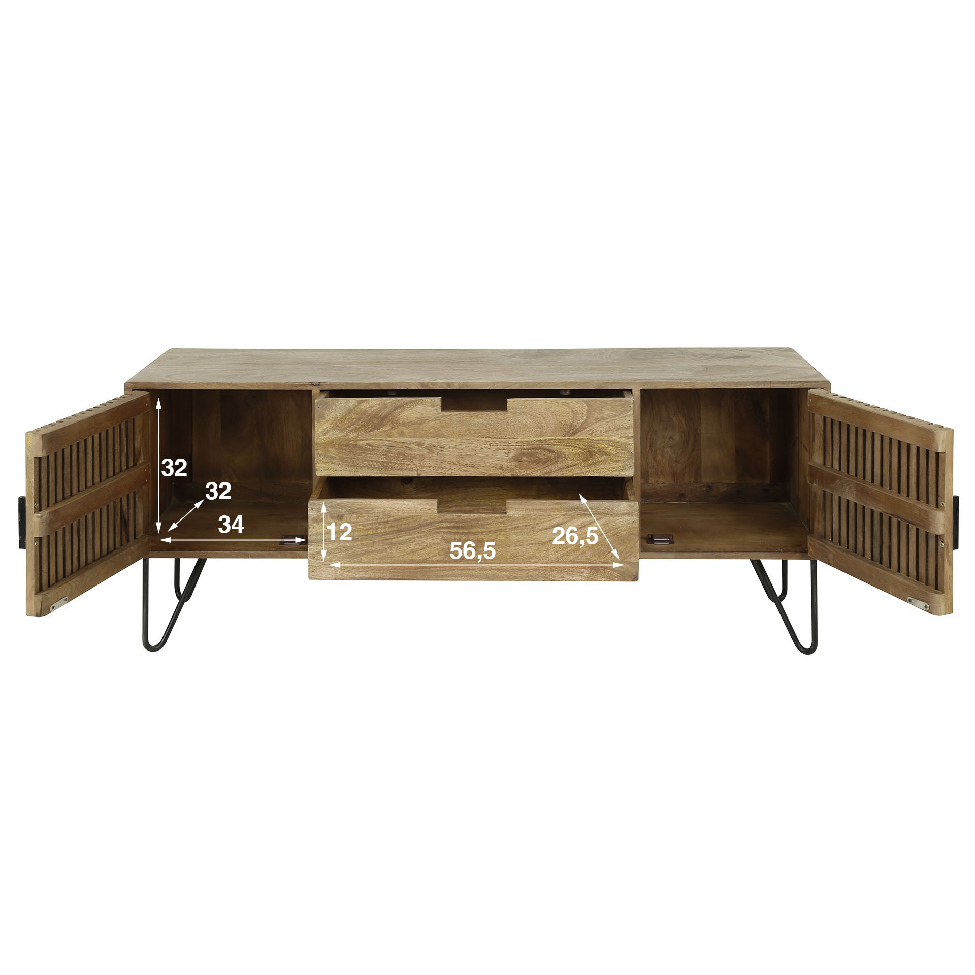 TV-meubel Tweak Mangohout 135cm - Afbeelding 10