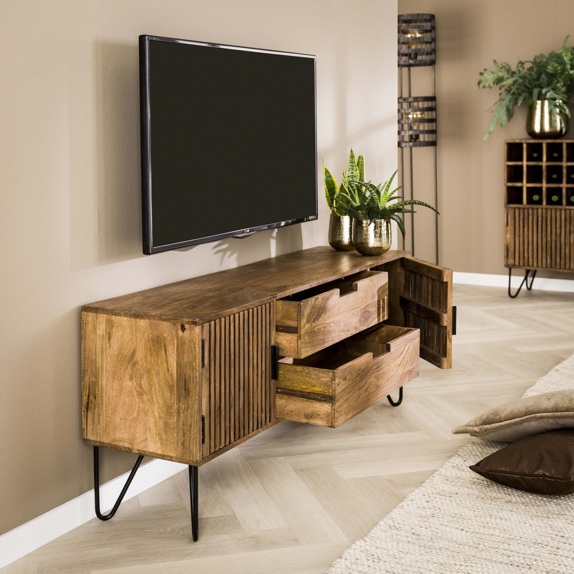 TV-meubel Tweak Mangohout 135cm - Afbeelding 2