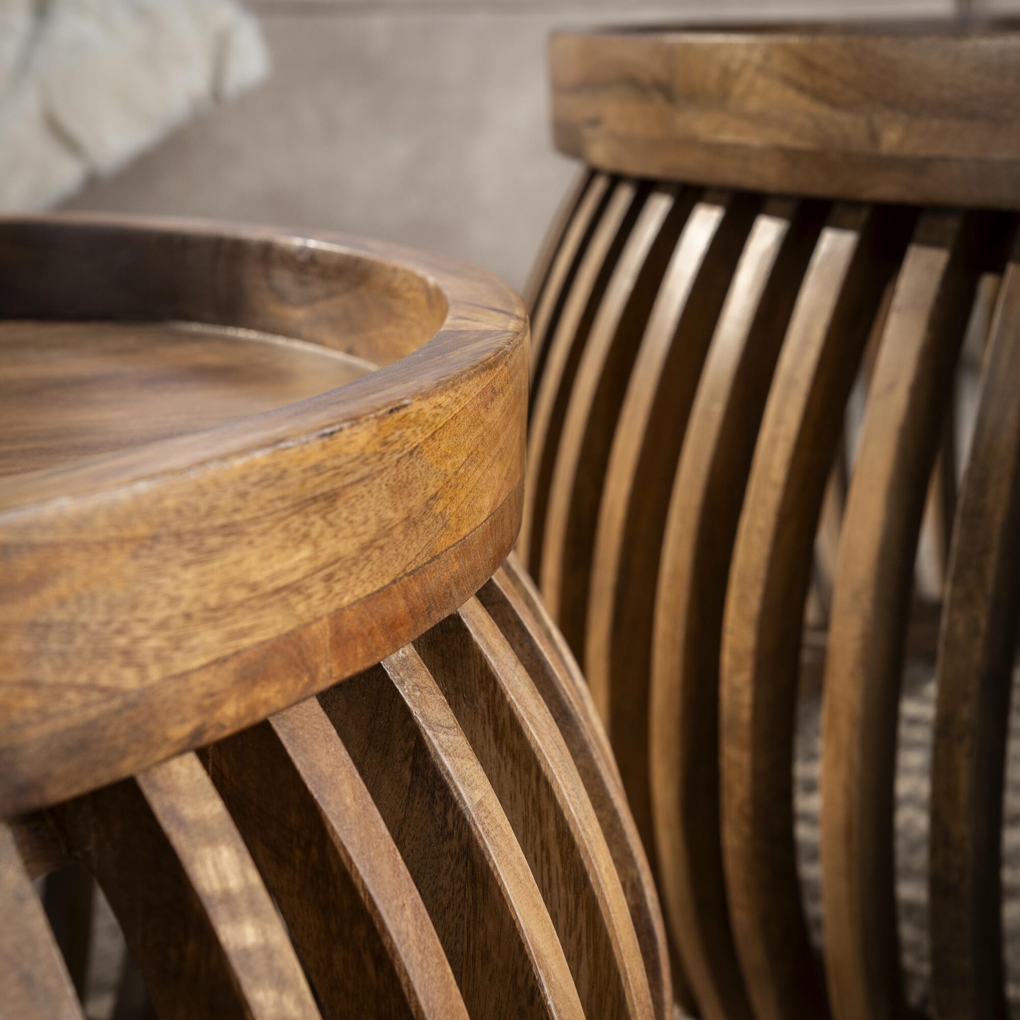 Salontafel Tweak Curve set van 2 stuks Mangohout - Afbeelding 2