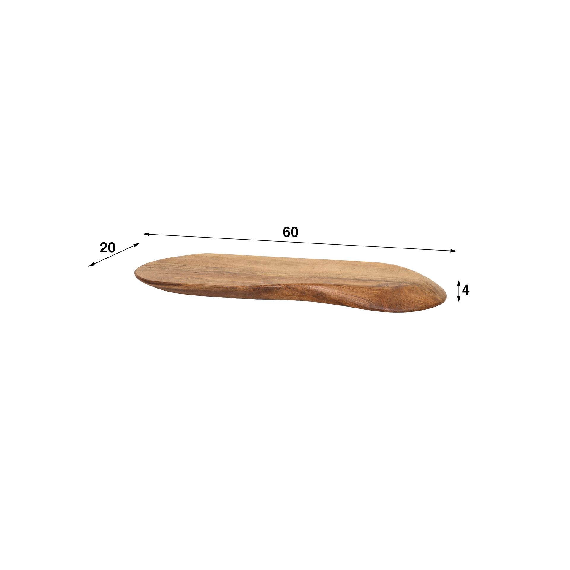 Wandplank Organic acacia 60 cm - Massief - Afbeelding 5