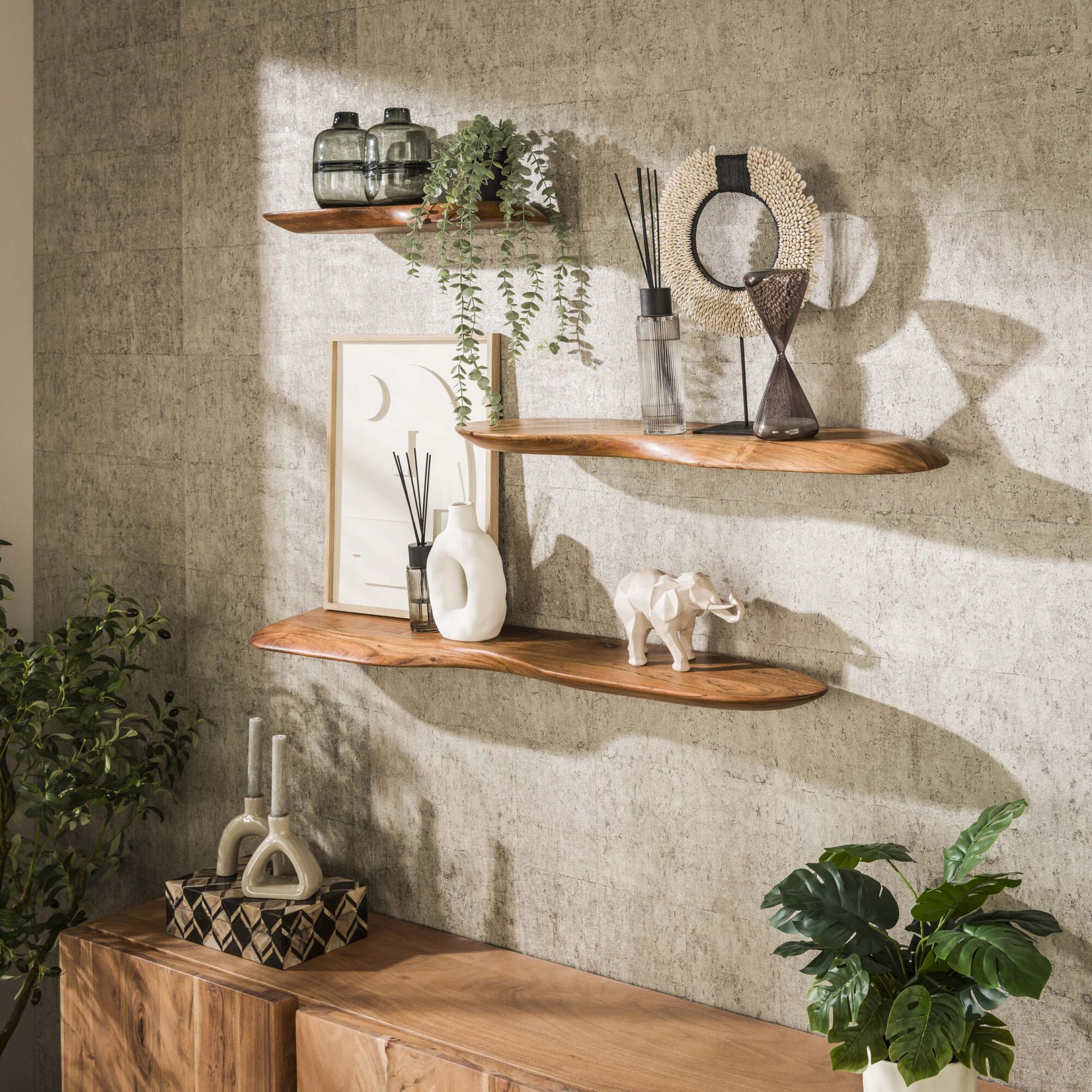 Wandplank Organic acacia 60 cm - Massief - Afbeelding 2