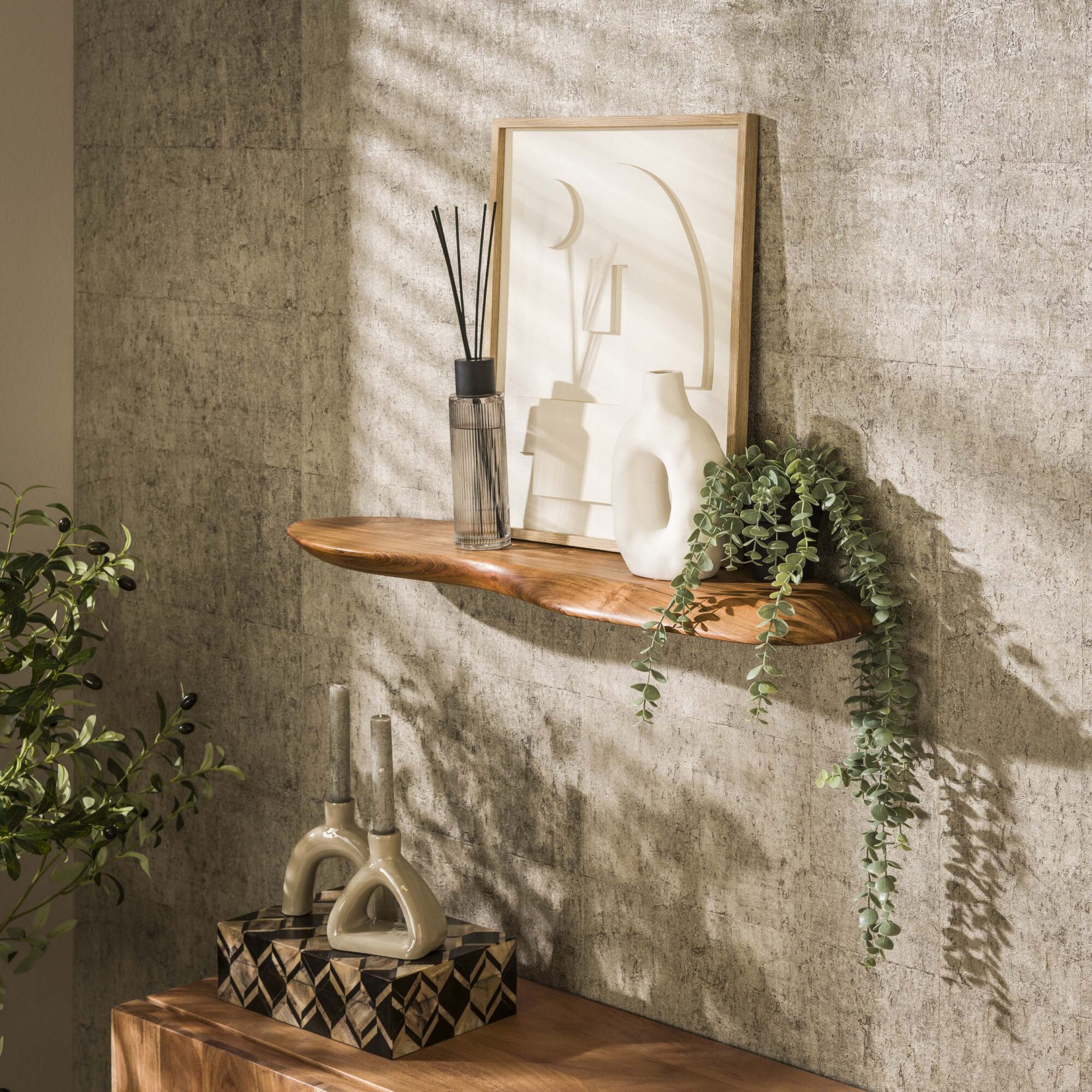 Organische Wandplank Sahara Acaciahout 90 cm