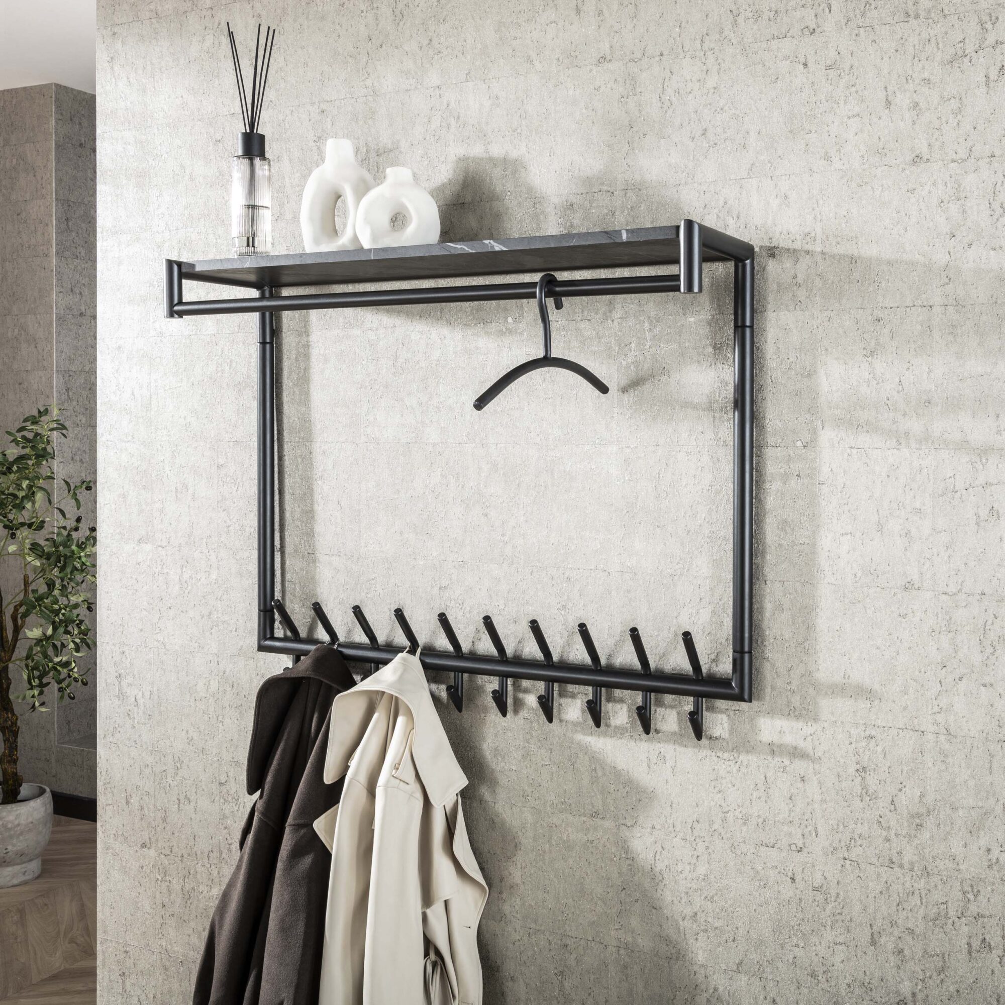 Kapstokhanger Tubra verpakt per 6 / Gunmetal - Afbeelding 3