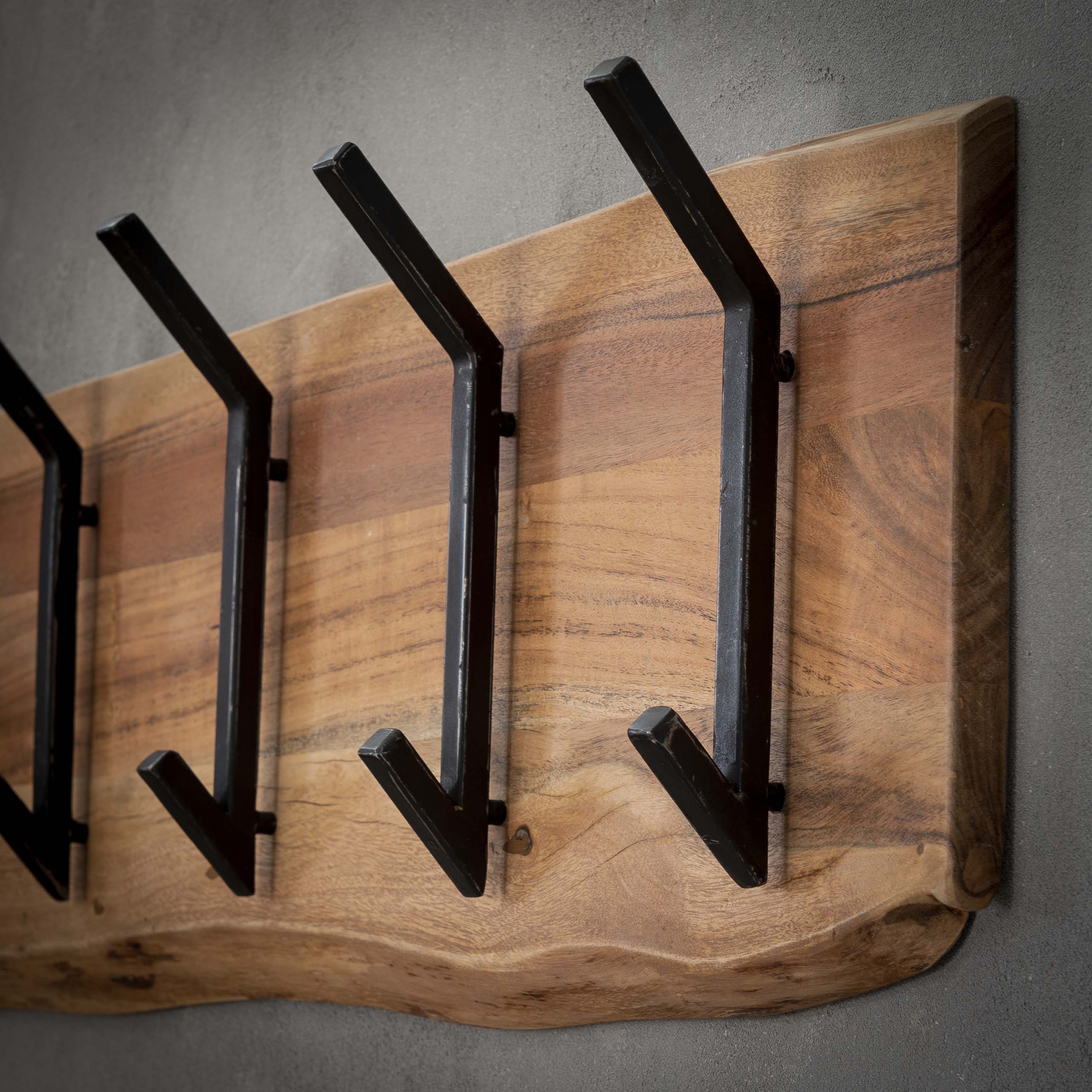 Kapstok Edge Acacia met 2 x 6 haken - Afbeelding 5