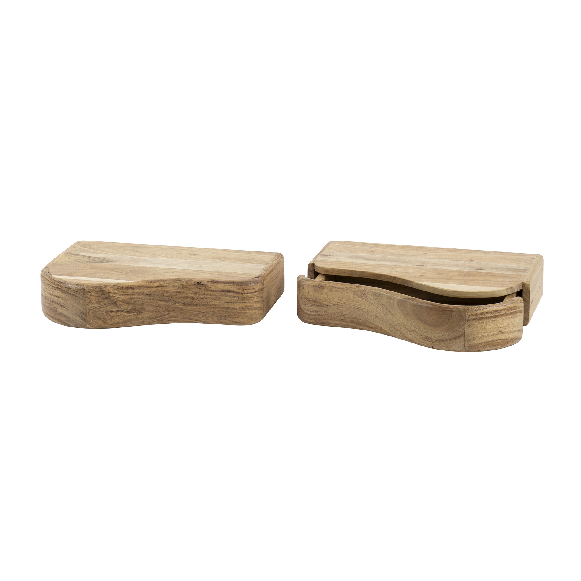 Nachtkastjes Organic set van 2 - Links & Rechts - Acaciahout - Afbeelding 3
