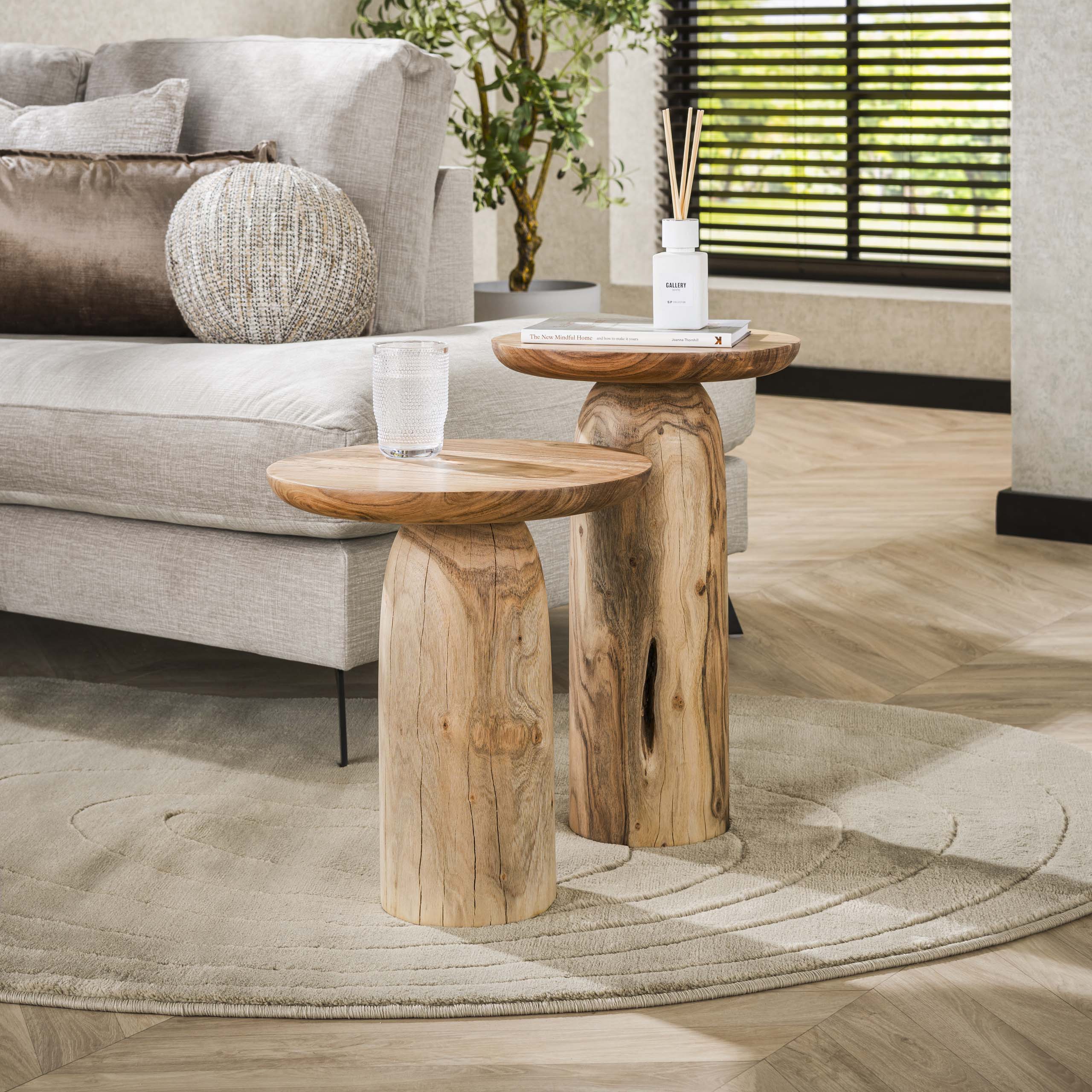 Bijzettafel River Solid 55 cm - Massief Acaciahout - Afbeelding 2