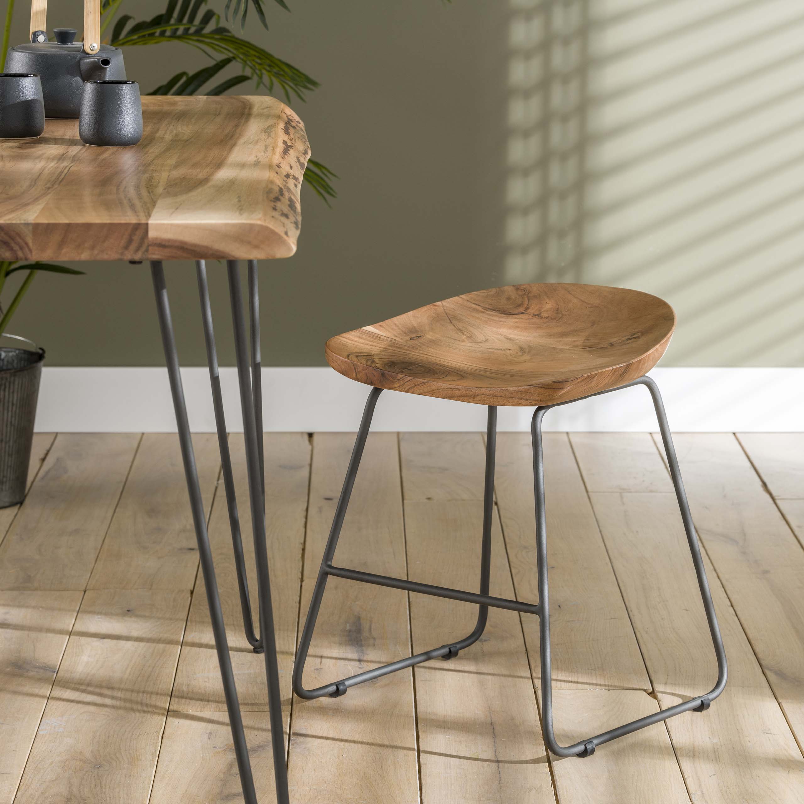 Kruk Ergo Acaciahout (zithoogte 46 cm)