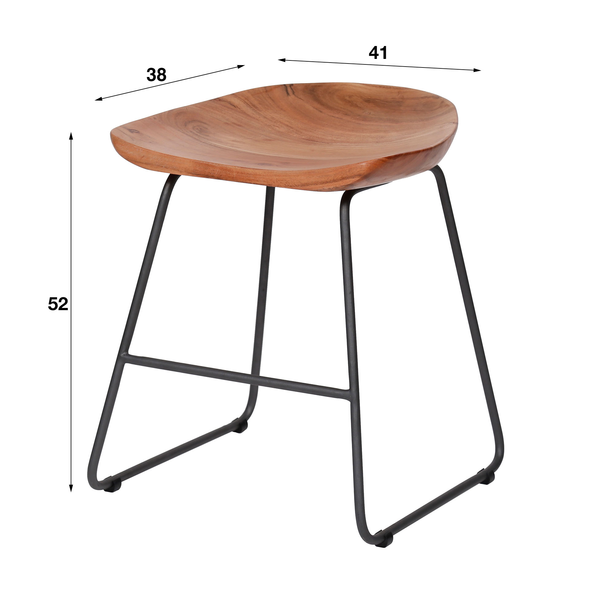 Kruk Ergo Acaciahout (zithoogte 46 cm) - Afbeelding 6