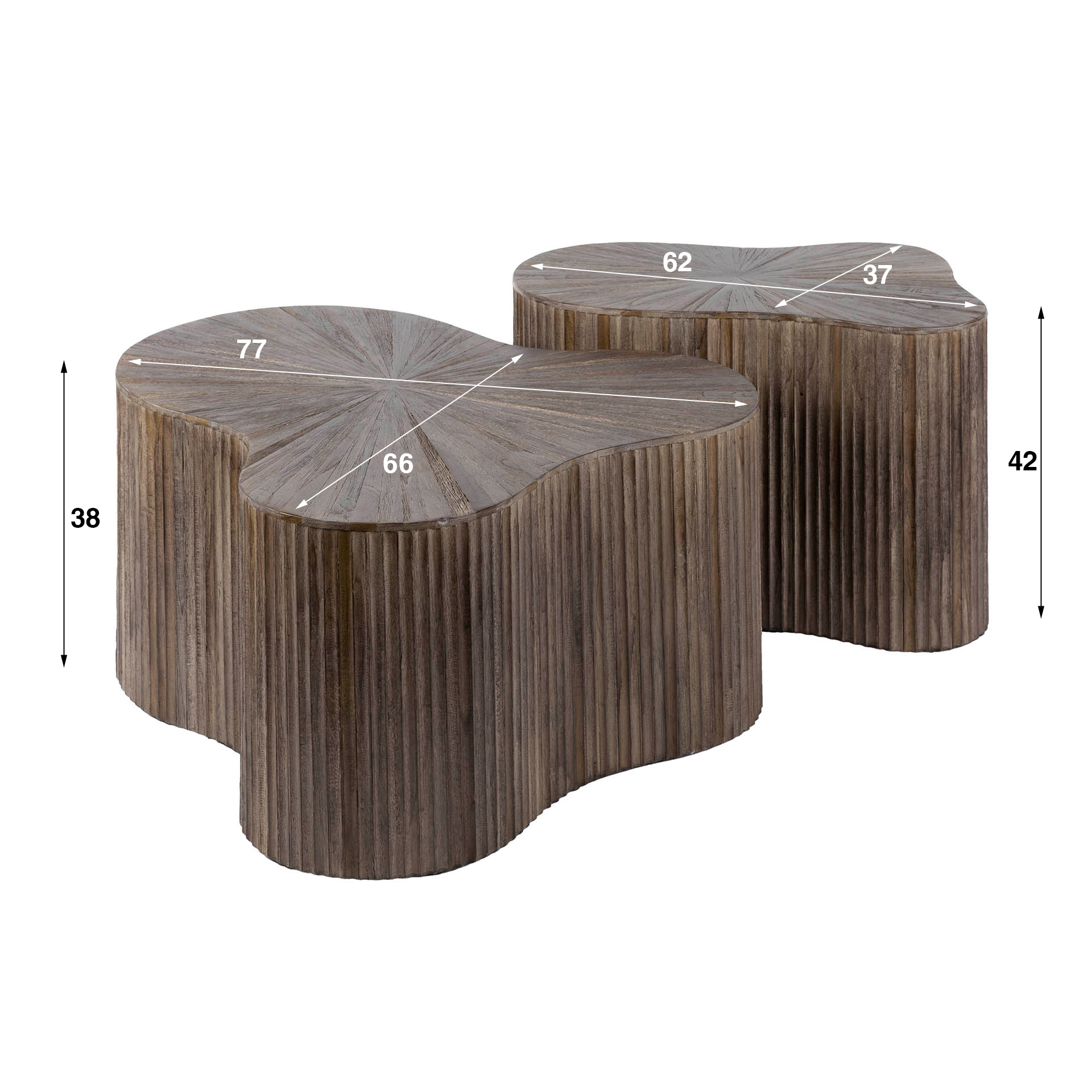 Organische Salontafel Shamrock Maya Set van 2 stuks - Afbeelding 4
