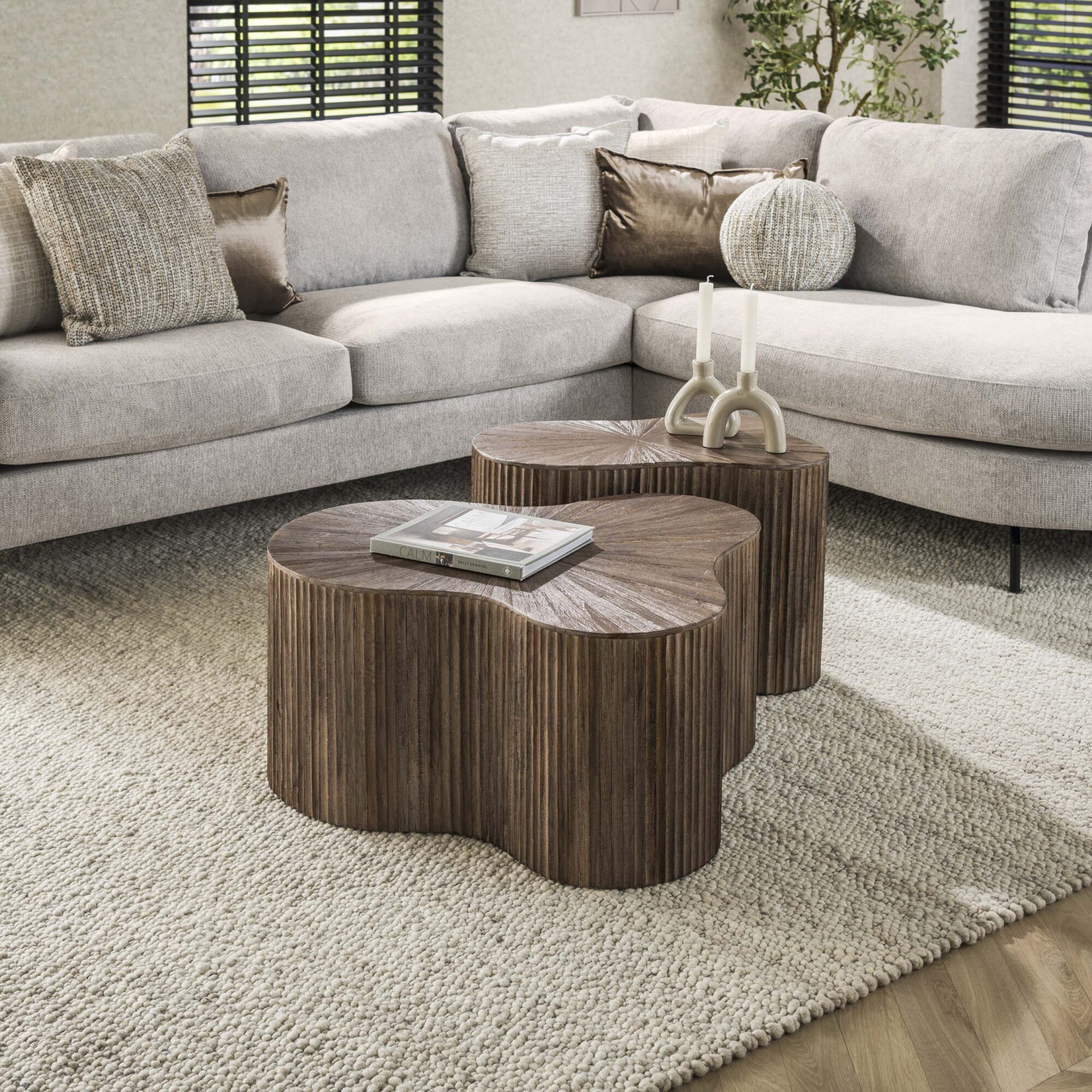Organische Salontafel Shamrock Maya Set van 2 stuks - Afbeelding 2