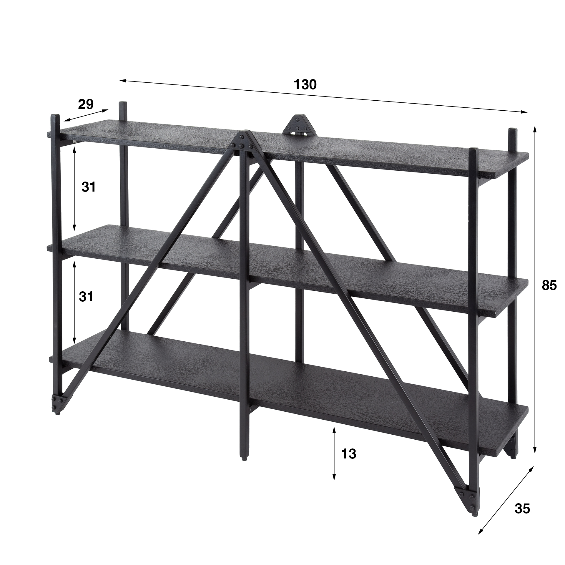 Wandrek/Sidetable Piega 130 cm - Afbeelding 6