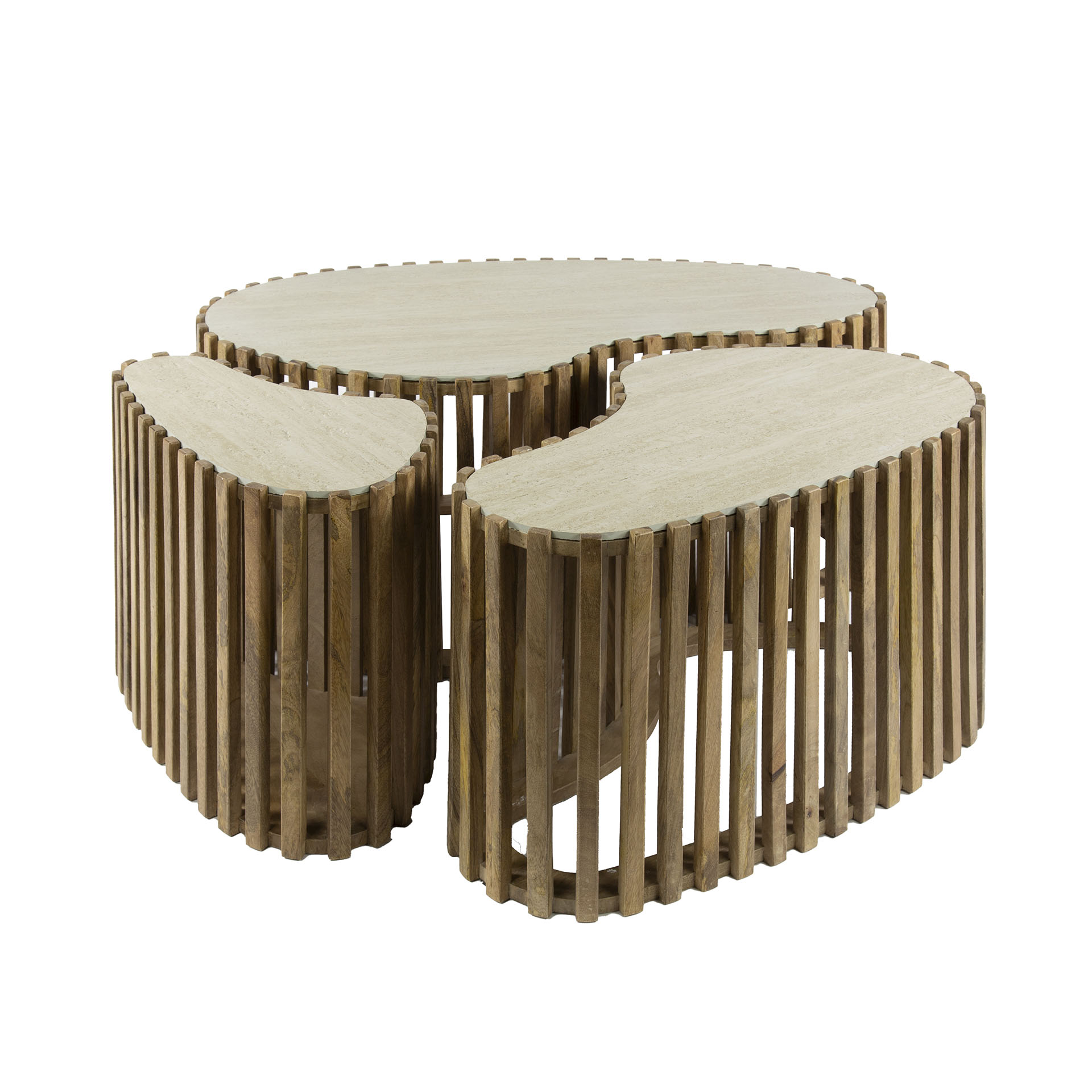 Salontafel Nuovo Curve Travertin Set van 3 stuks - Afbeelding 3