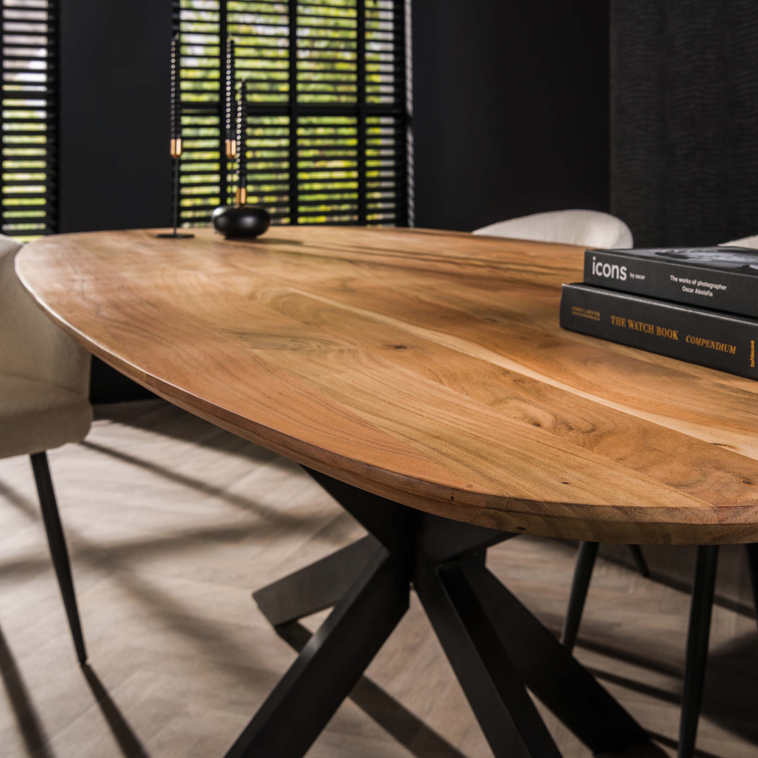 Deens Ovale Eettafel Arhus Solid 180cm - Acaciahout - Afbeelding 3