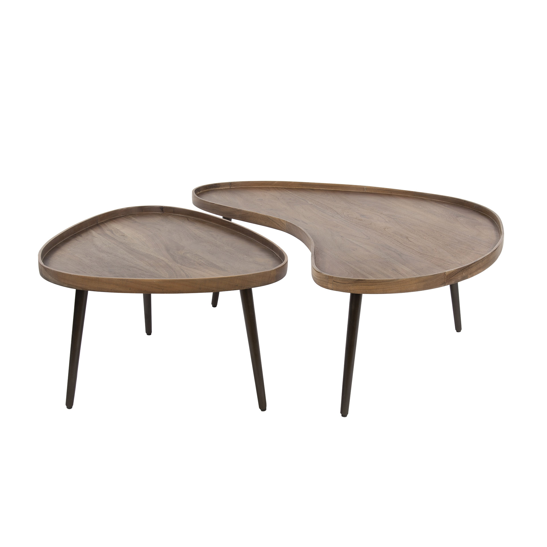Salontafel Carve organisch set van 2 - Acacia bruin - Afbeelding 7