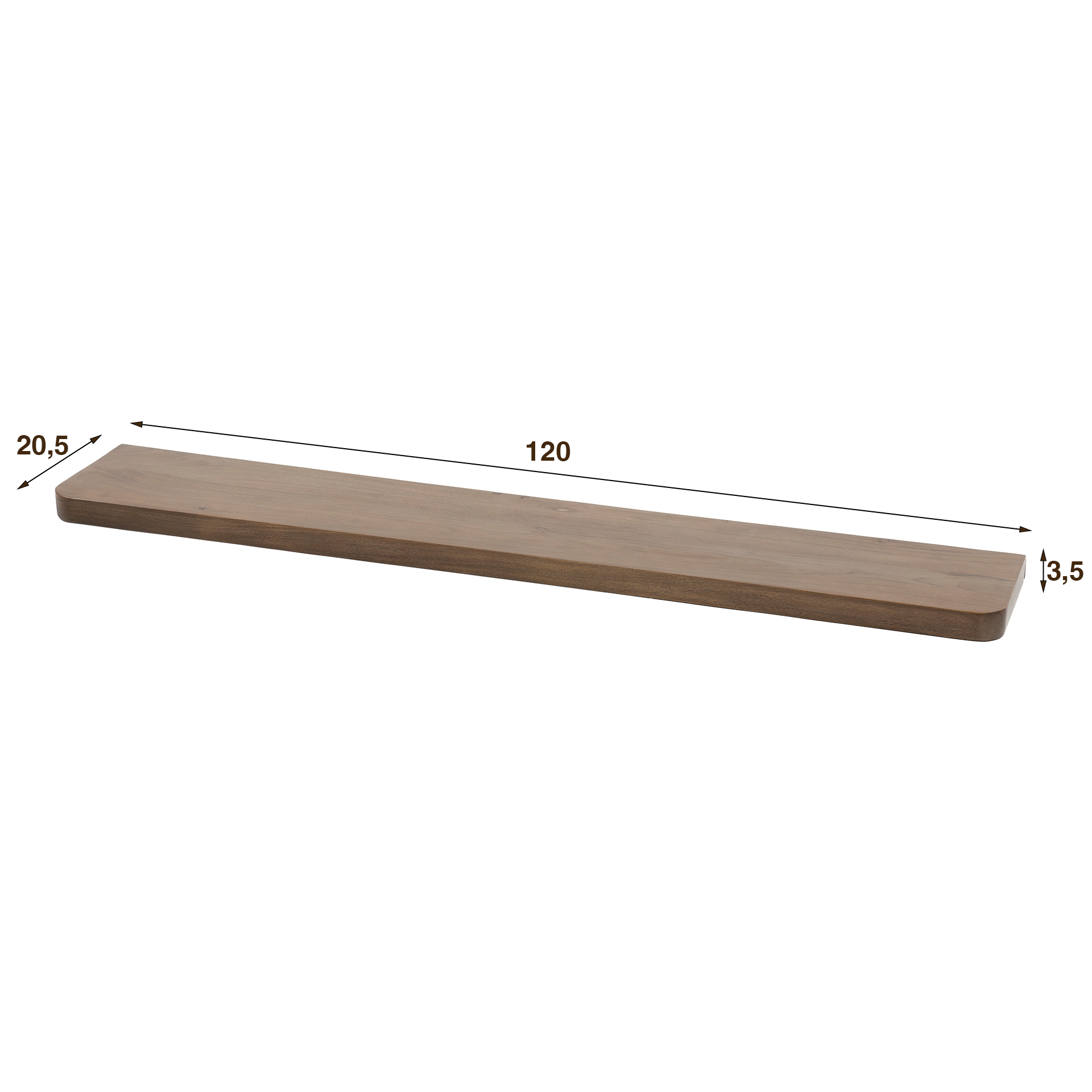 Wandplank Carve 120 cm - Massief acacia bruin - Afbeelding 6