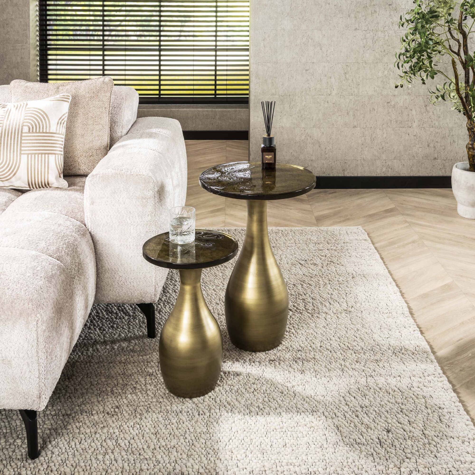 Bijzettafel Eclipse Drop S - Antiek Goud