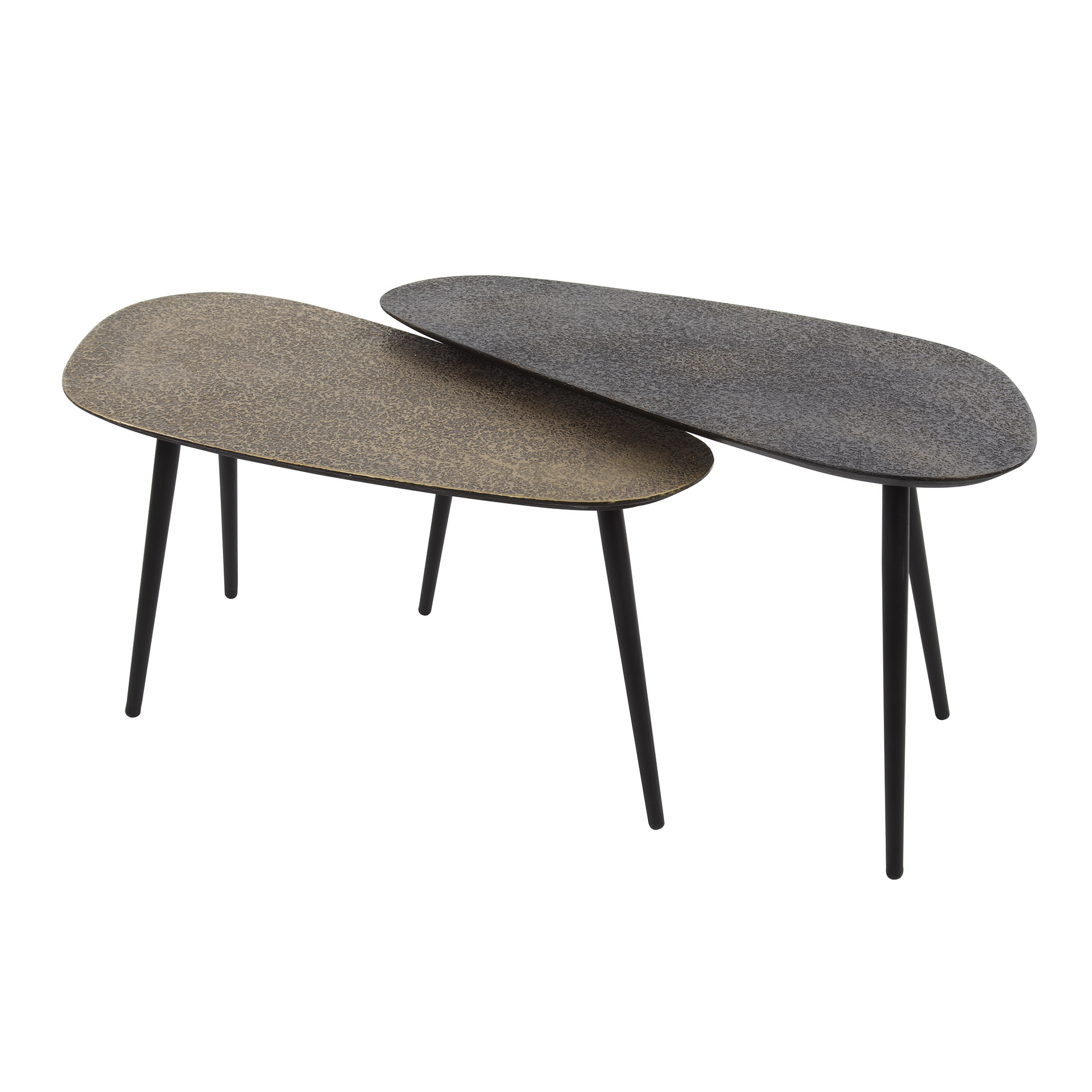 Organische Salontafel Duo Metaal Set van 2 stuks - Goud/zwart - Afbeelding 3