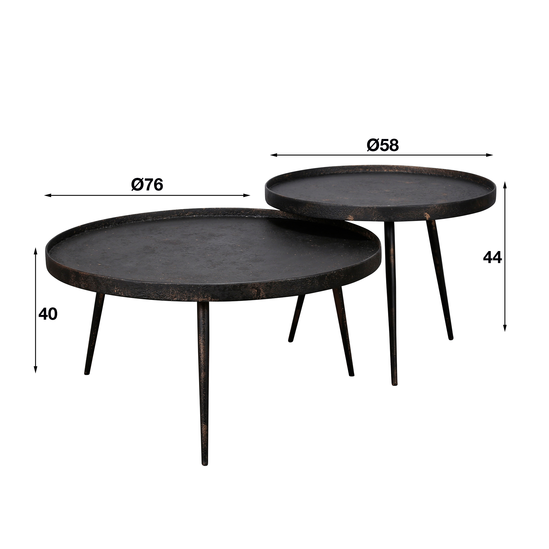 Ronde Salontafel Metallic Metaal set van 2 stuks - Afbeelding 8