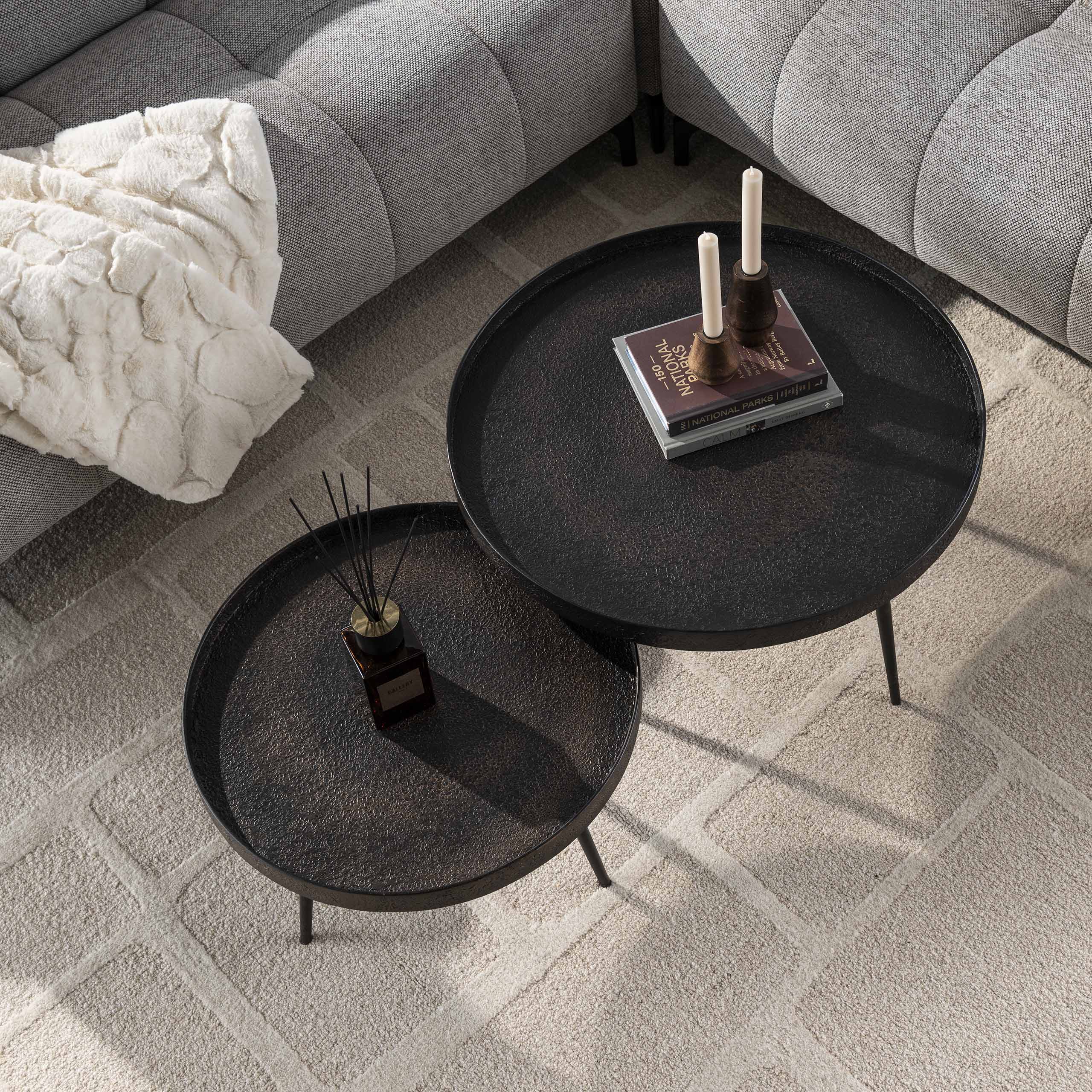 Ronde Salontafel Metallic Metaal set van 2 stuks - Afbeelding 3