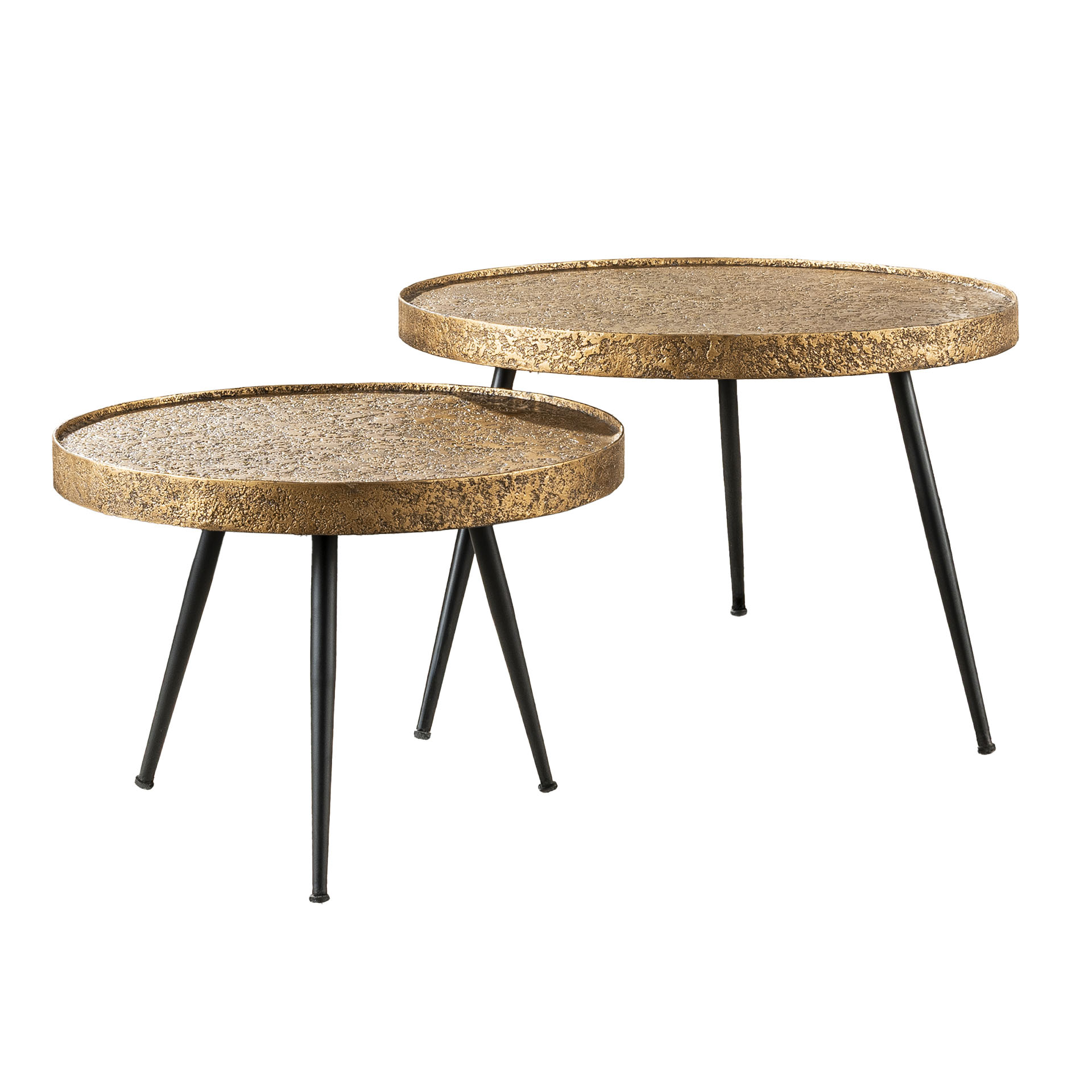 Ronde Salontafel Metallic set van 2 stuks Brons Antiek - Afbeelding 6