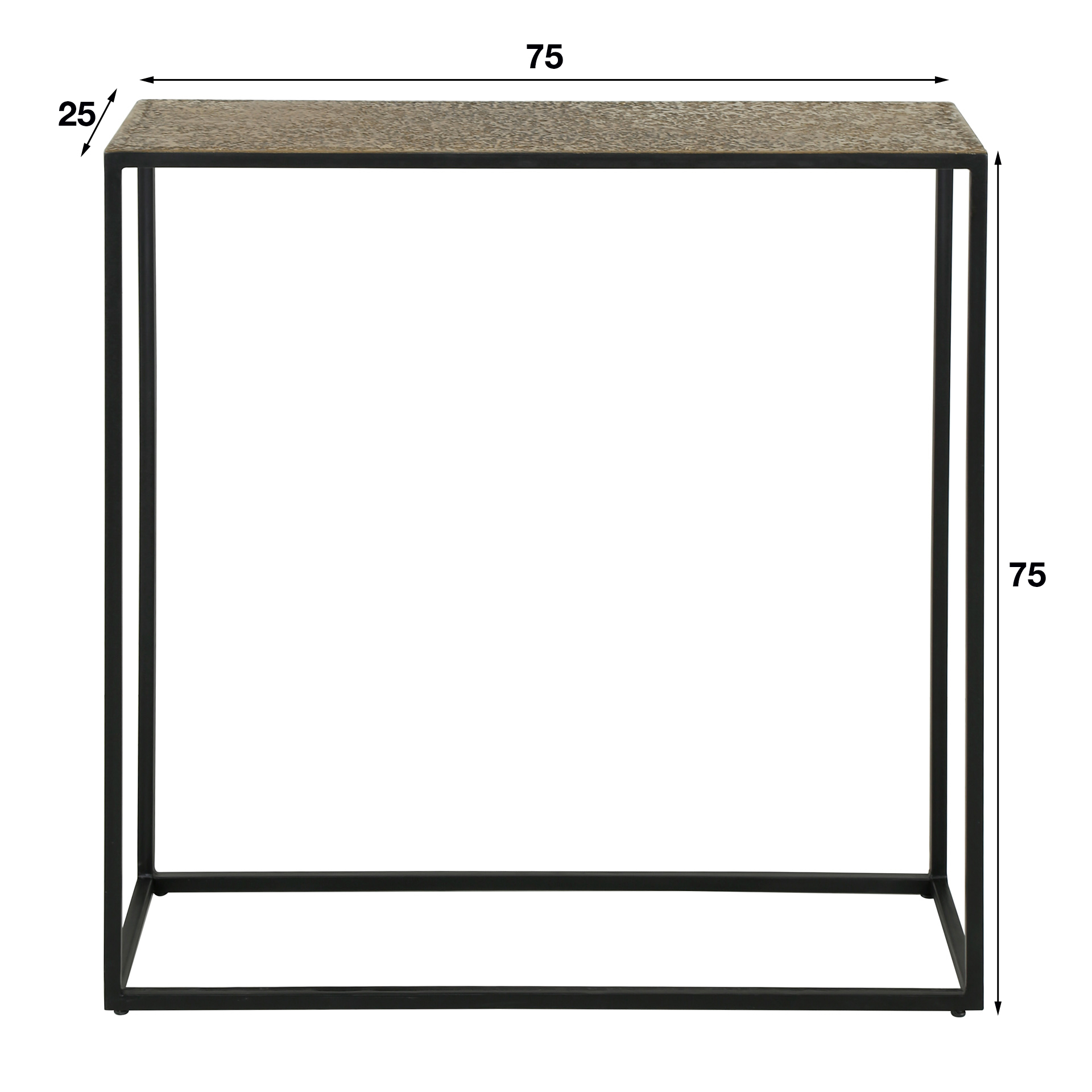 Haltafel Iron Metallic Antiek Brons 75cm - Afbeelding 4