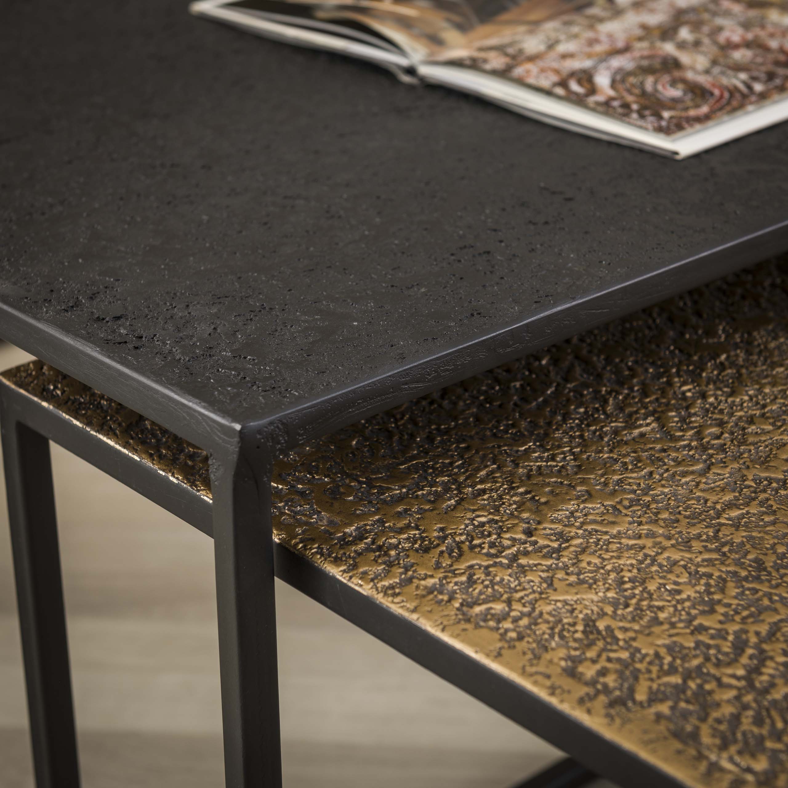 Salontafel Metallic set van 2 stuks Brons/Zwart - Afbeelding 3