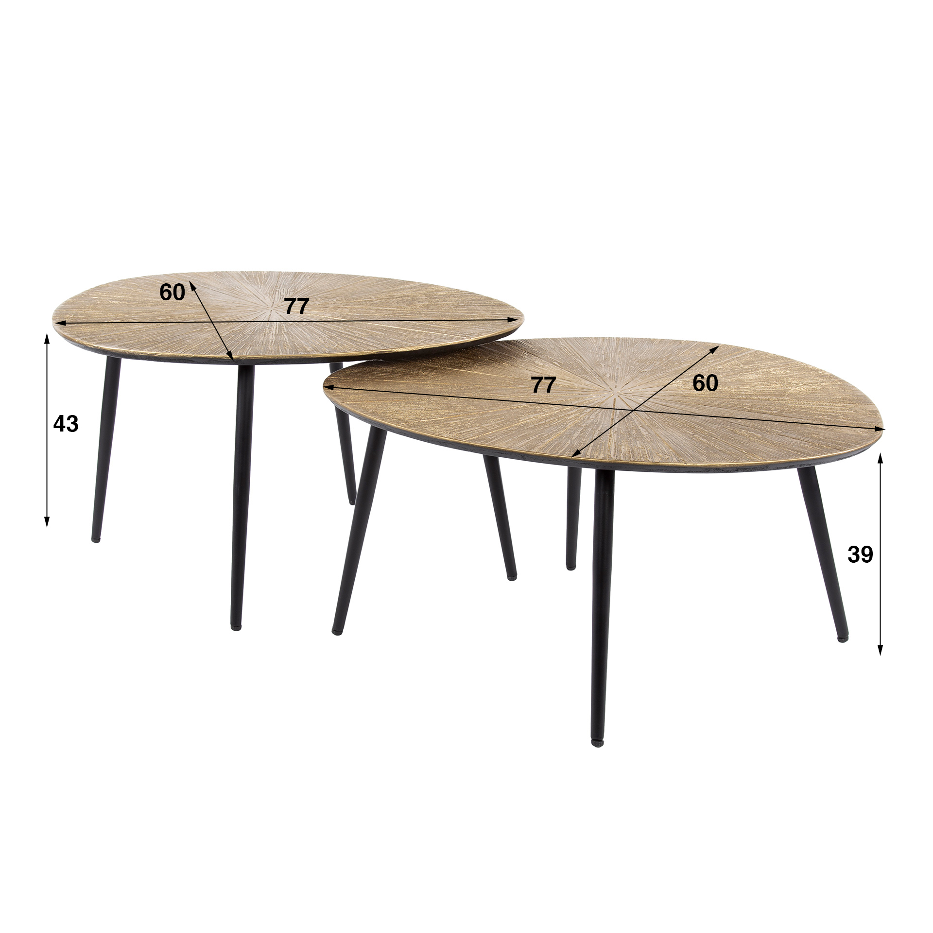 Organische Salontafel Playa Ray Metal Set van 2 stuks - Afbeelding 8