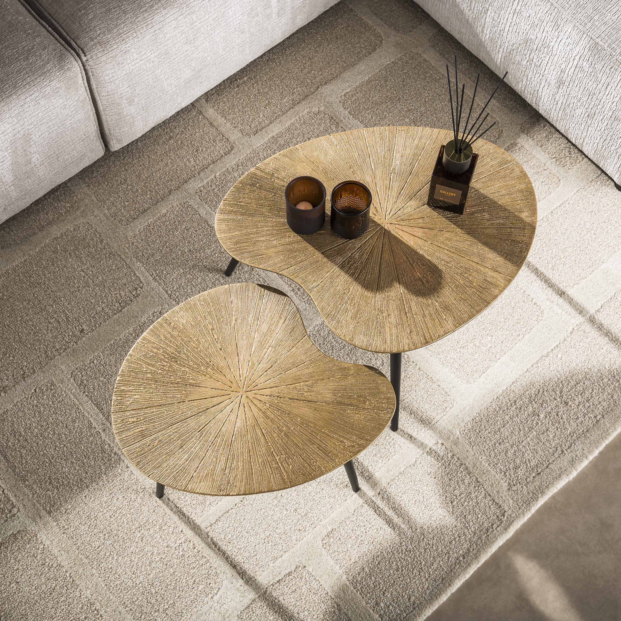 Organische Salontafel Playa Ray Metal Set van 2 stuks - Afbeelding 2