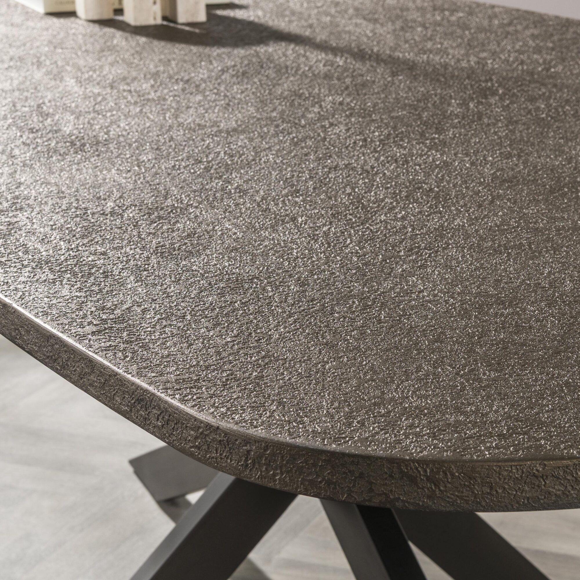Ovale Eettafel Bronvik Liquid Metal 180 x 90cm - Afbeelding 4