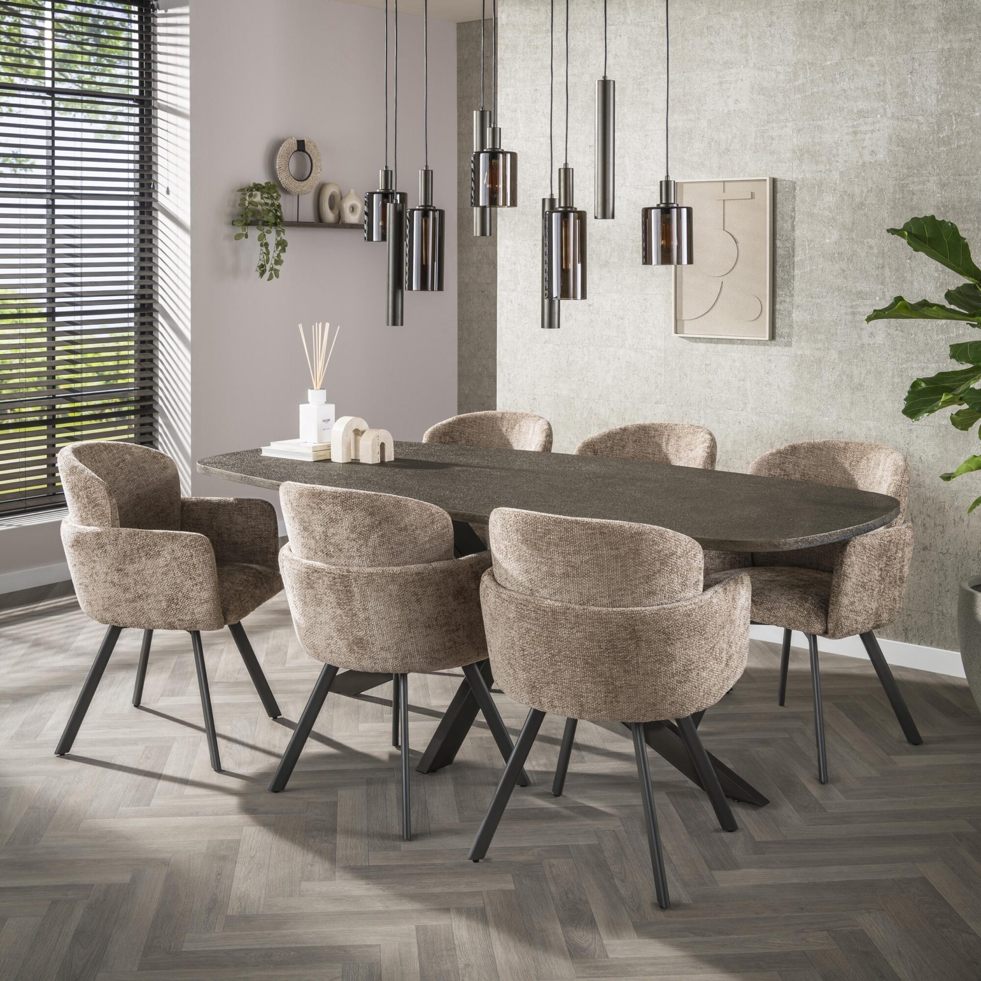 Ovale Eettafel Bronvik Liquid Metal 215 x 90cm - Afbeelding 3