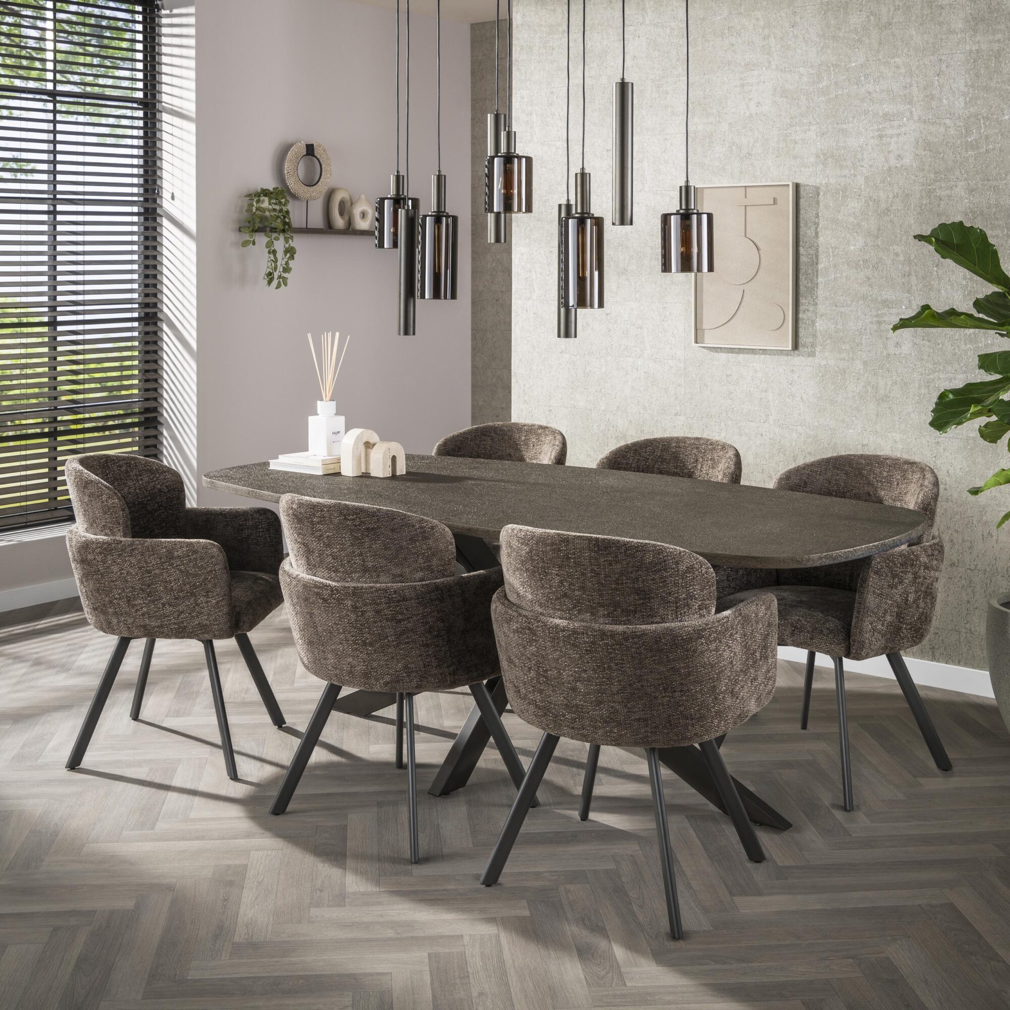 Ovale Eettafel Bronvik Liquid Metal 215 x 90cm - Afbeelding 4
