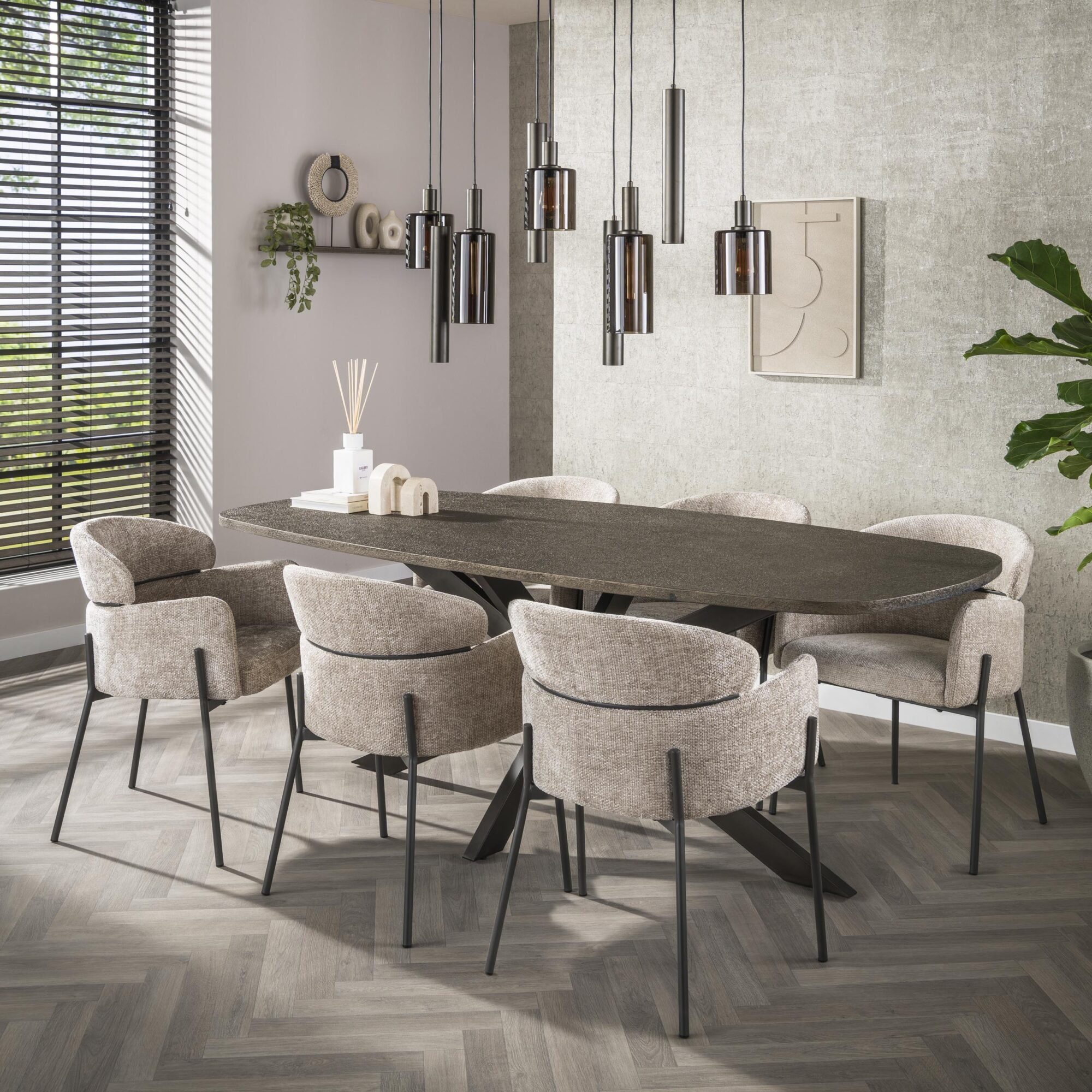 Ovale Eettafel Bronvik Liquid Metal 215 x 90cm - Afbeelding 5