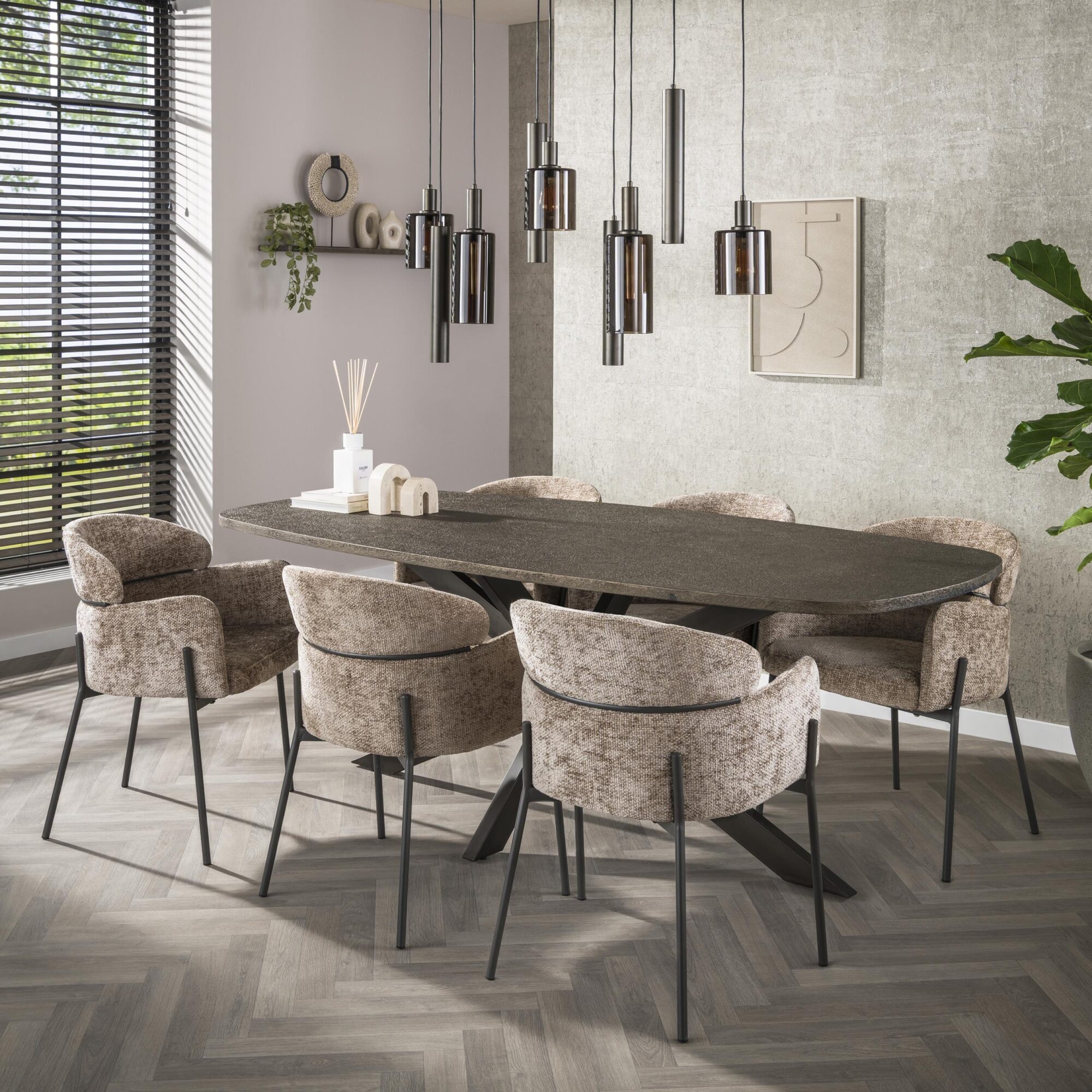 Ovale Eettafel Bronvik Liquid Metal 215 x 90cm - Afbeelding 6