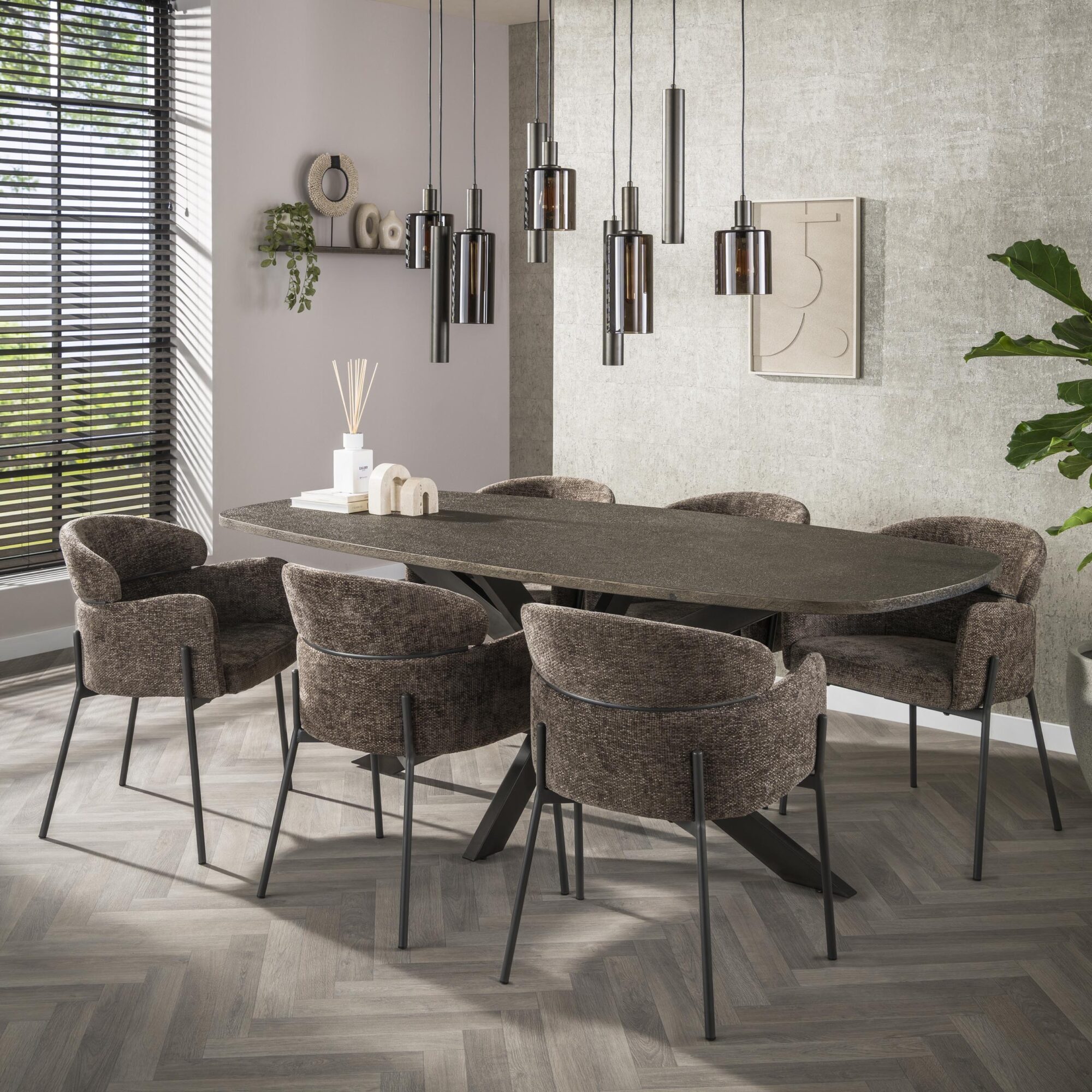Ovale Eettafel Bronvik Liquid Metal 215 x 90cm - Afbeelding 7