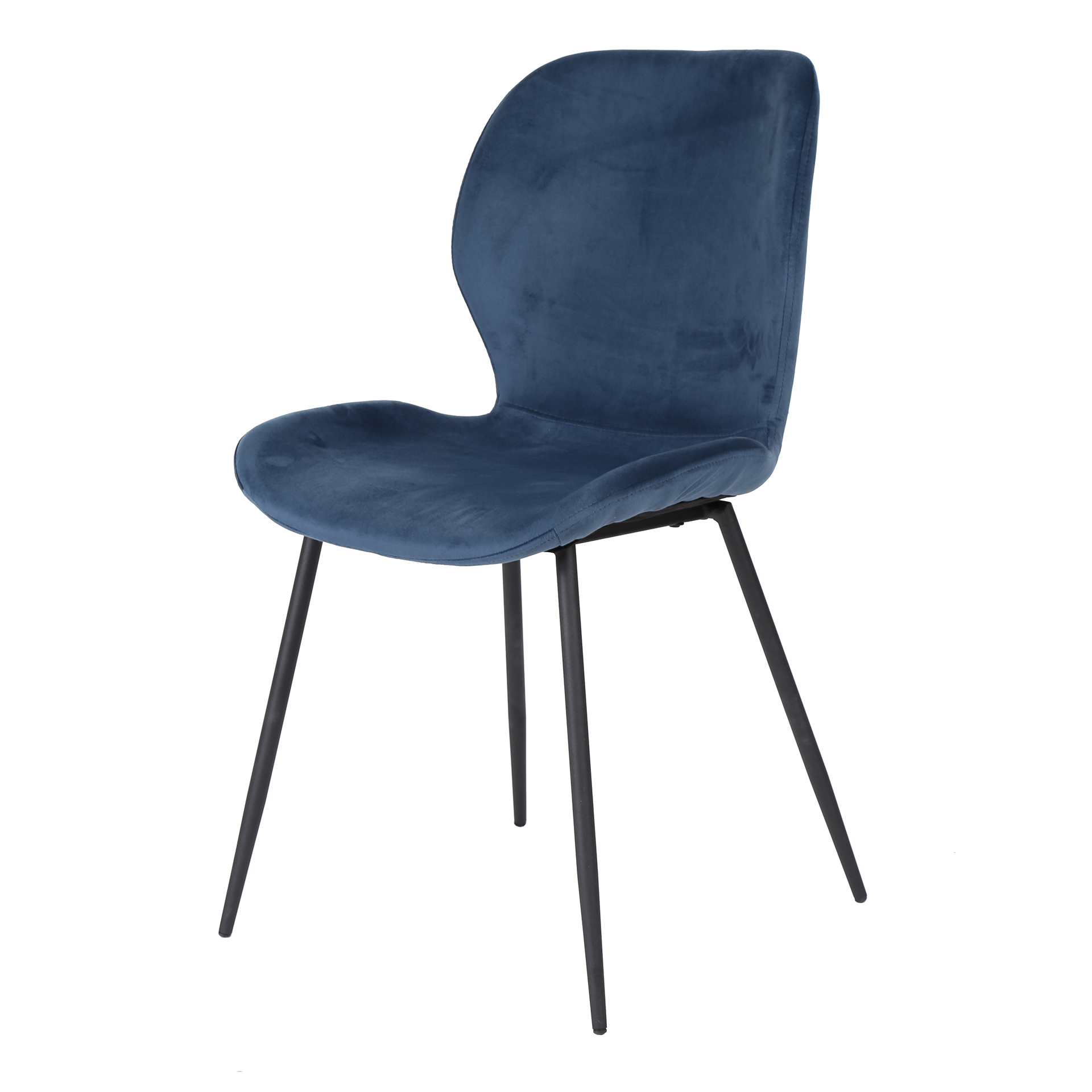 Eetkamerstoel Shell Velvet ronde buis - Blauw - Afbeelding 2