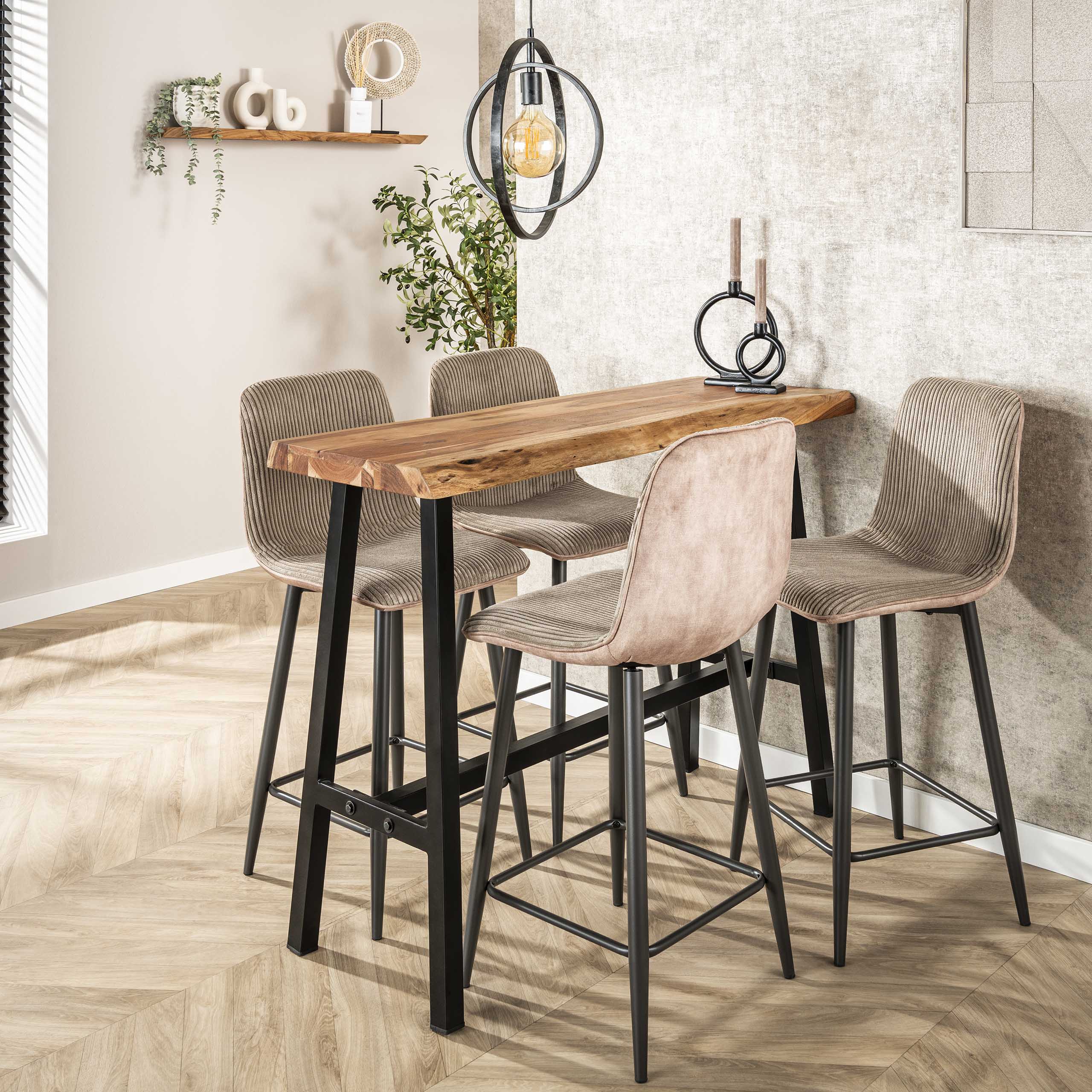 Barstoel Rib Robbert Zandkleur (zithoogte 65cm) - Afbeelding 2