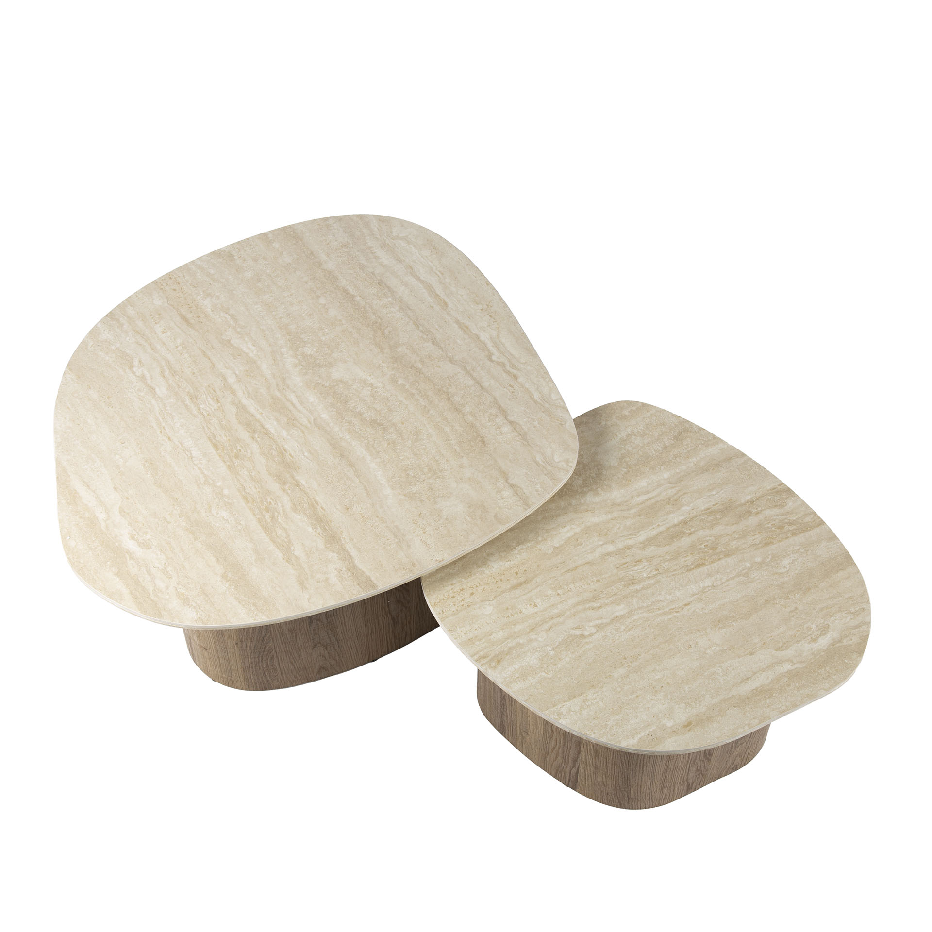 Salontafel Romano set van 2 - Keramiek Travertin - Afbeelding 4