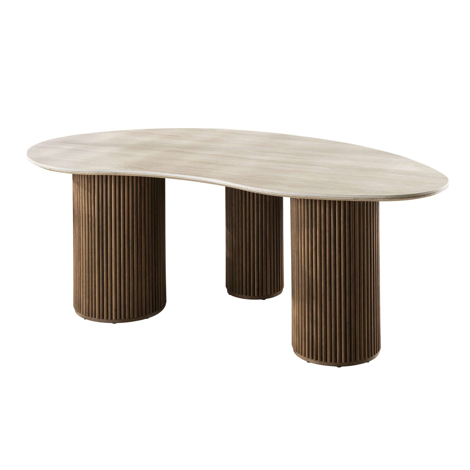 Organische Eettafel Romano Keramiek in Travertin-look 215 x 122cm - Afbeelding 6