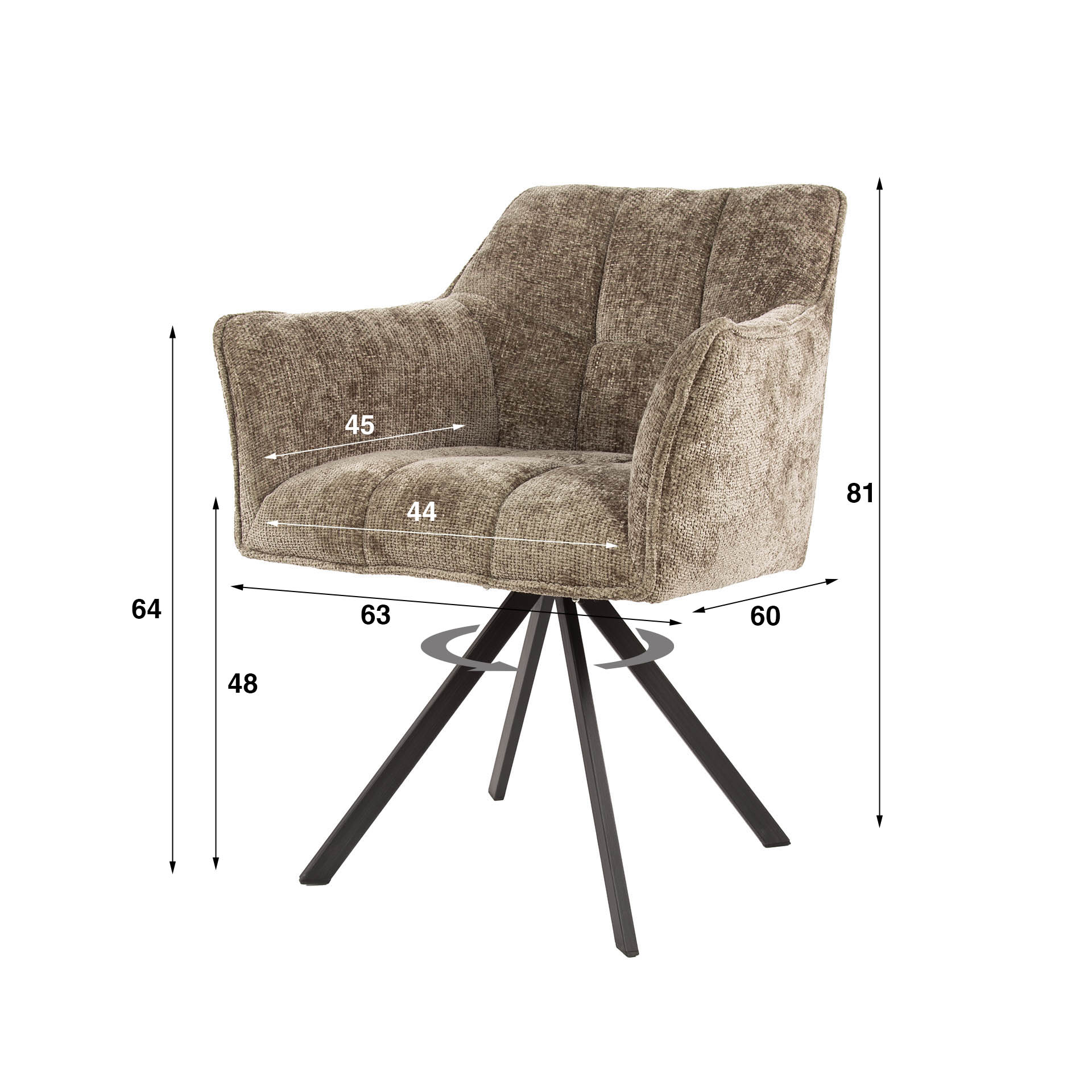 Draaibare Eetkamerstoel Raster Velvet – Rich Champagne - Afbeelding 9