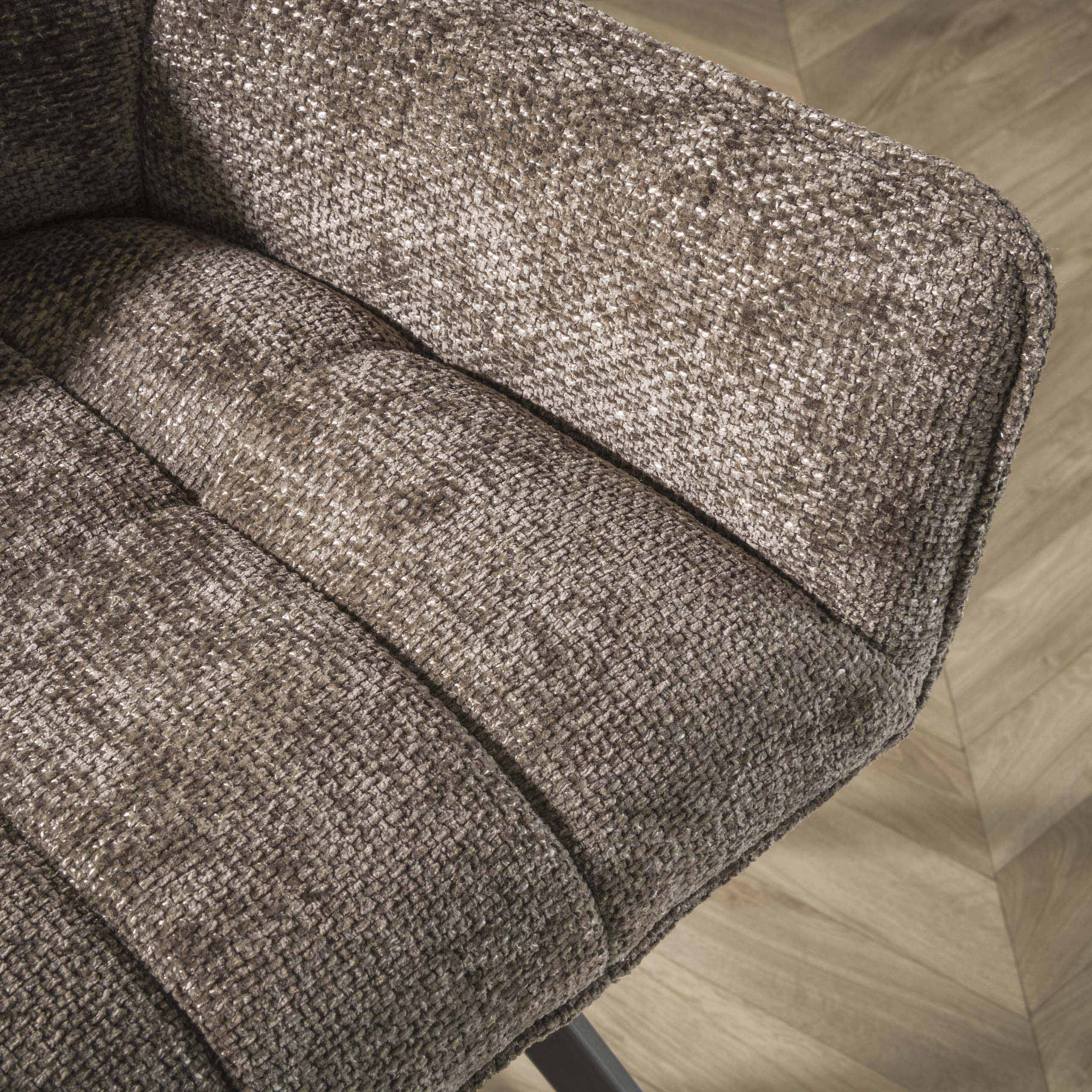 Draaibare Barstoel Marlinde Chenille - Taupe (zithoogte 67cm) - Afbeelding 2