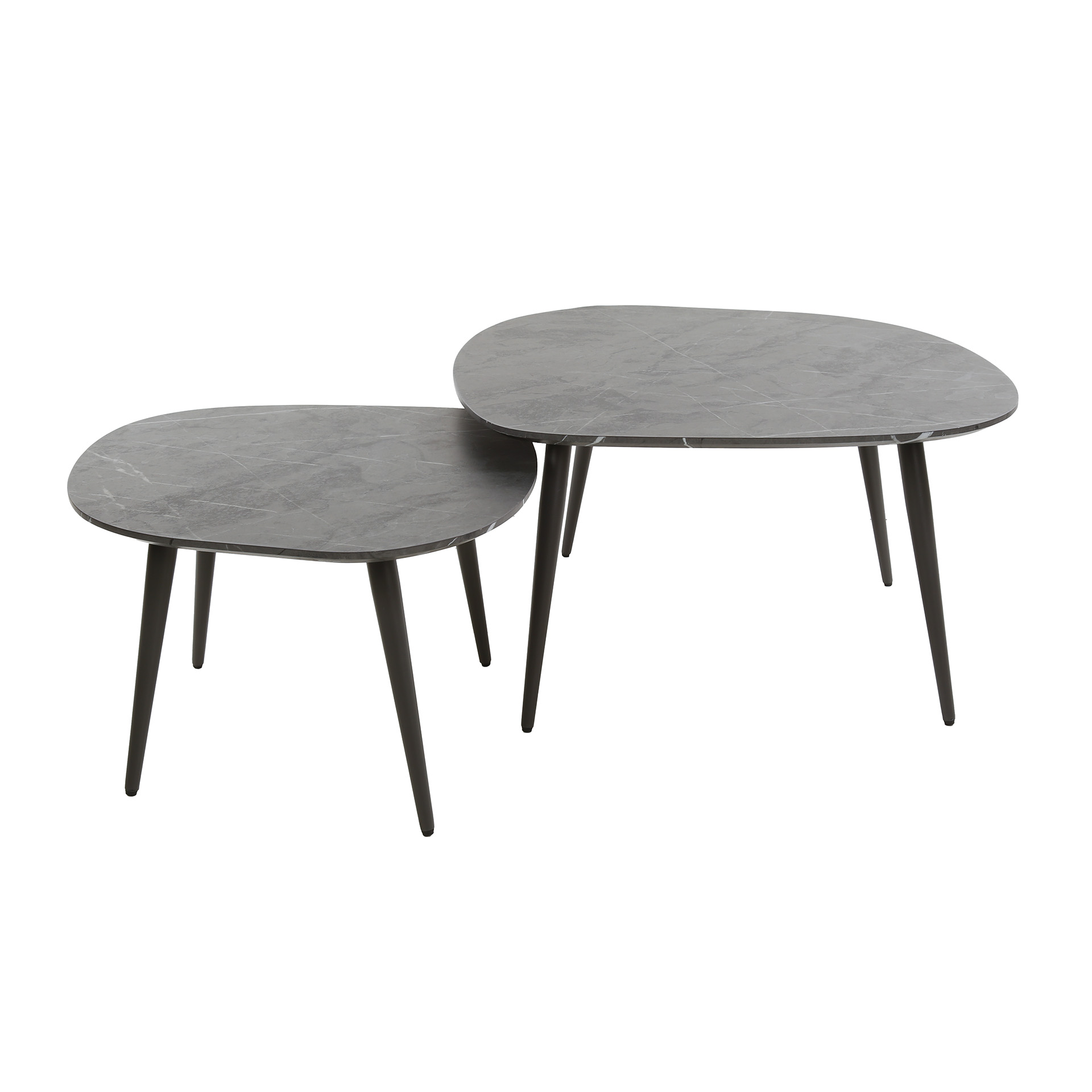 Organische Salontafel Rock Set van 2 stuks Keramiek look - Afbeelding 5