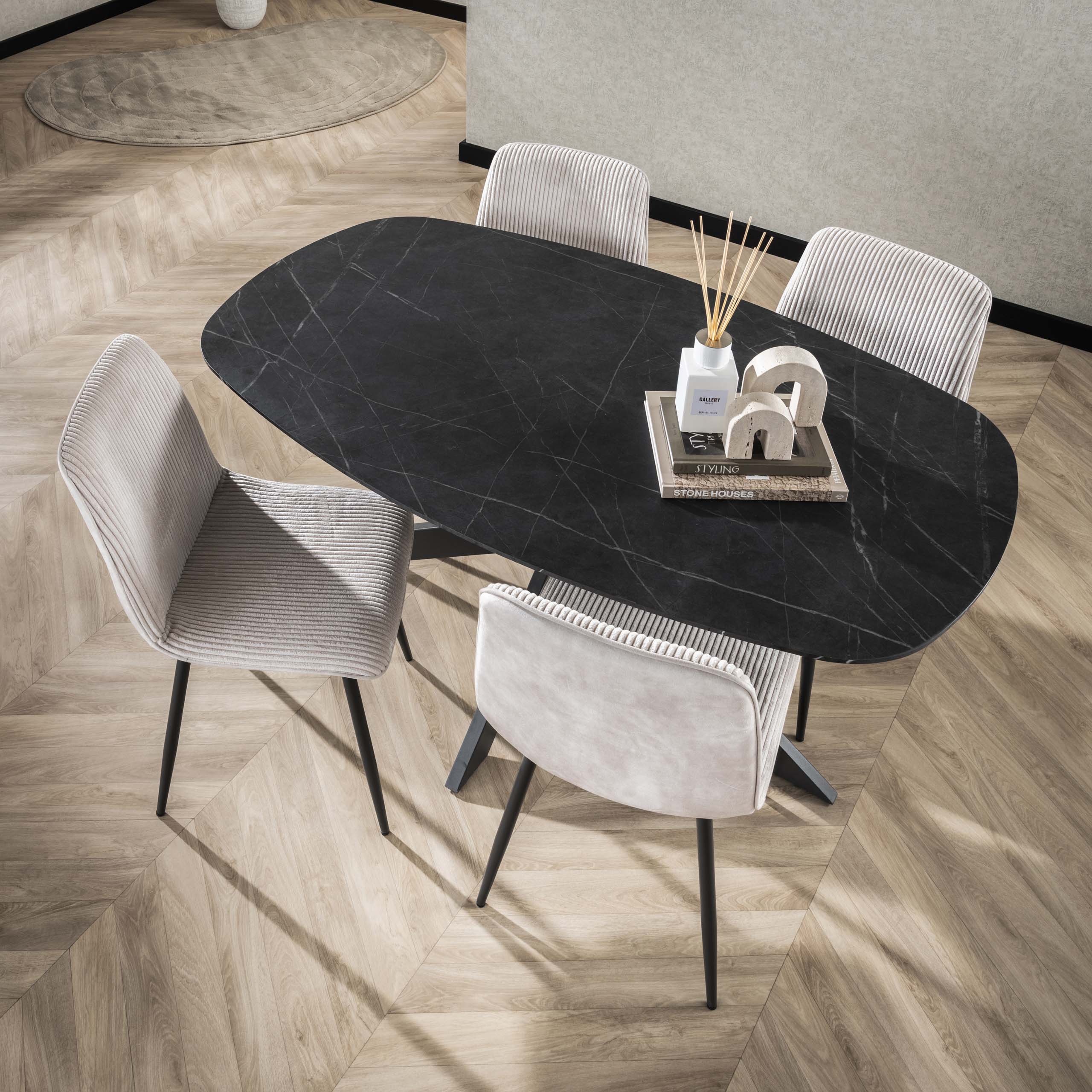 Deens Ovale Eettafel Mousa Keramieklook 150 x 90cm - Afbeelding 2