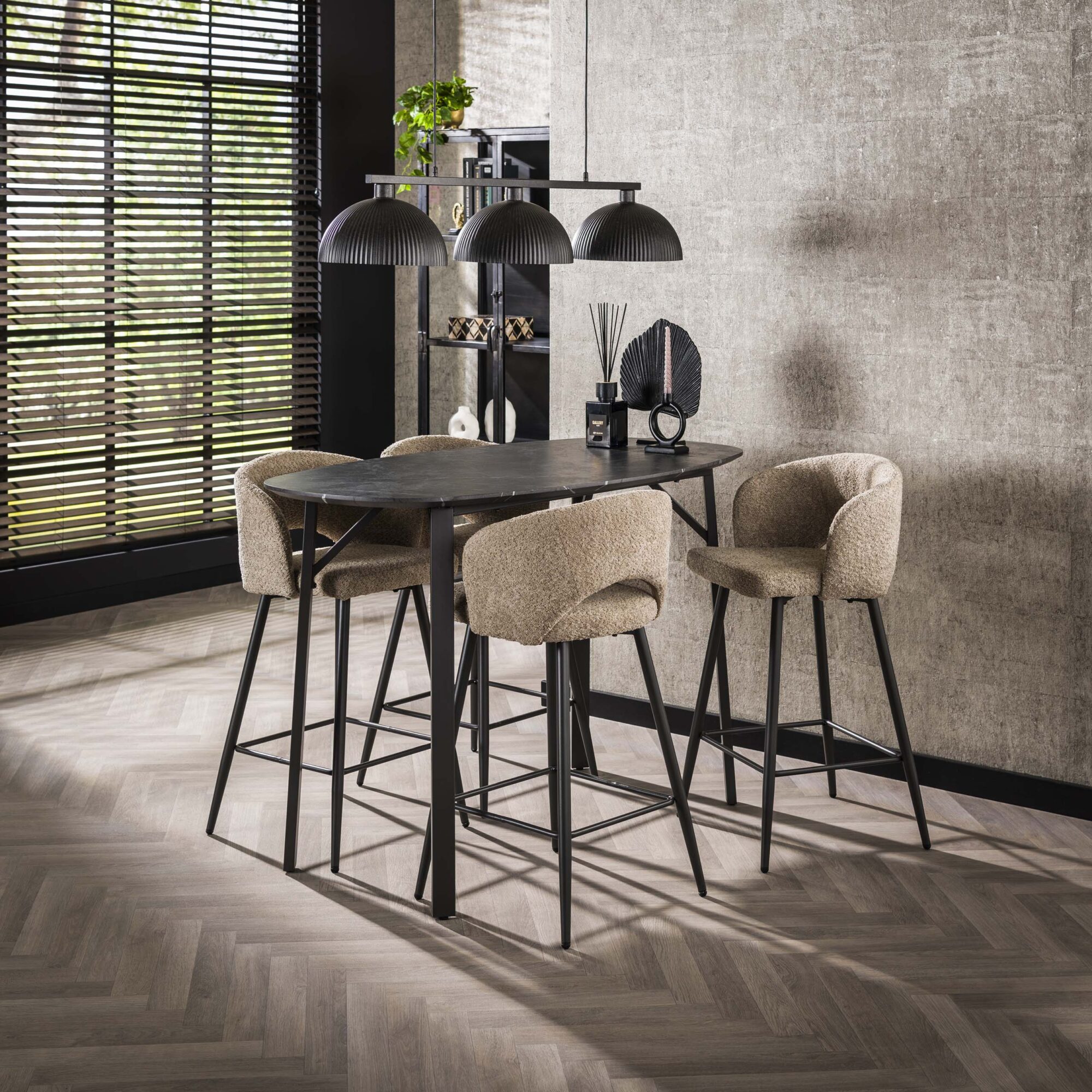 Deens Ovale Bartafel Fula Keramiek look 140 x 75cm