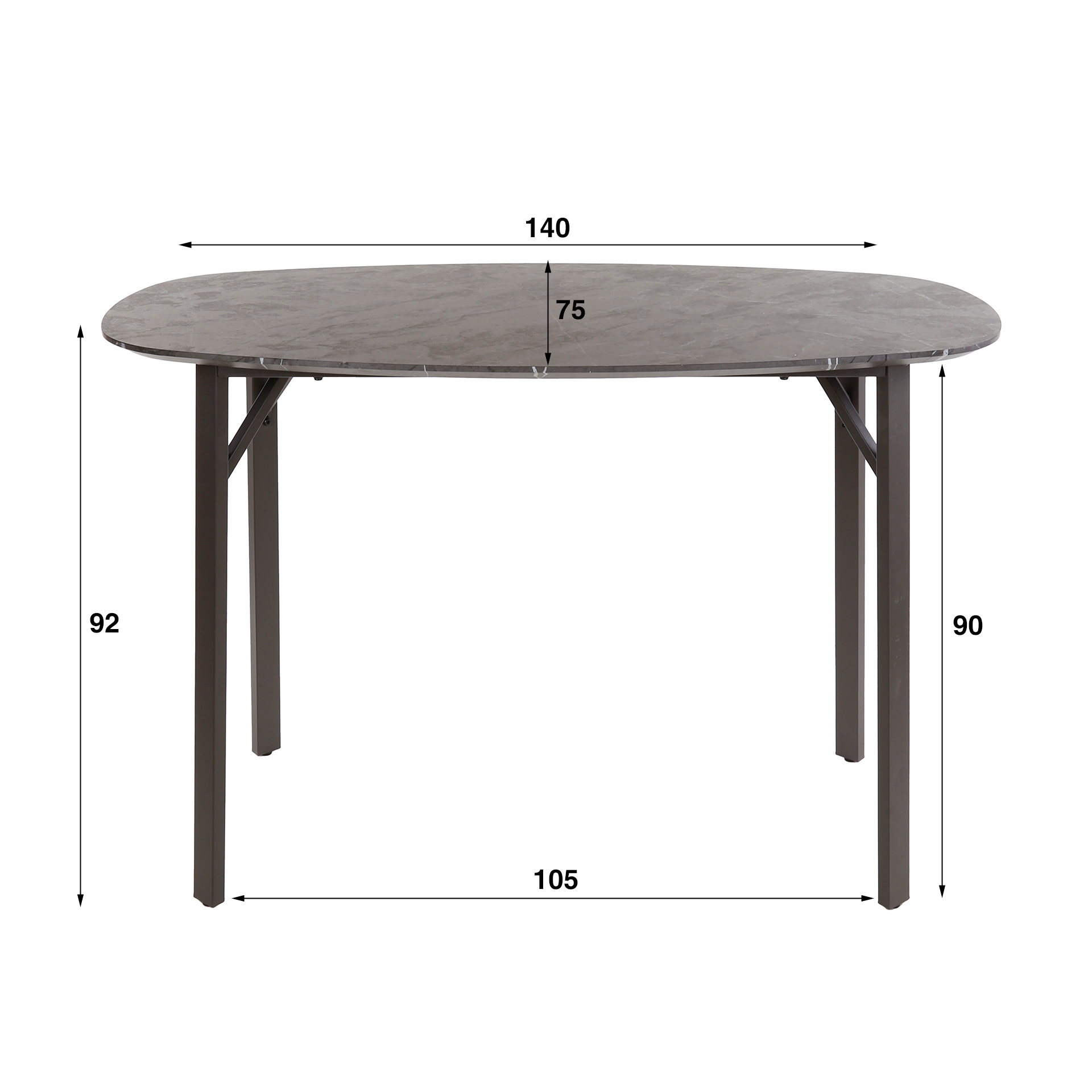 Deens Ovale Bartafel Fula Keramiek look 140 x 75cm - Afbeelding 5