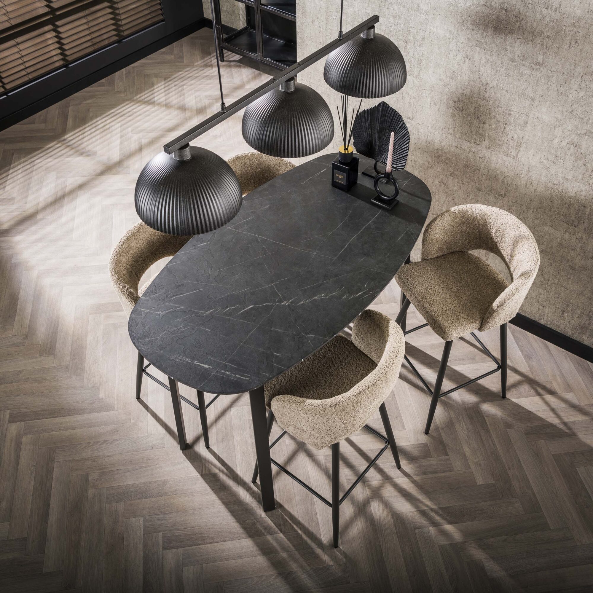 Deens Ovale Bartafel Fula Keramiek look 140 x 75cm - Afbeelding 2