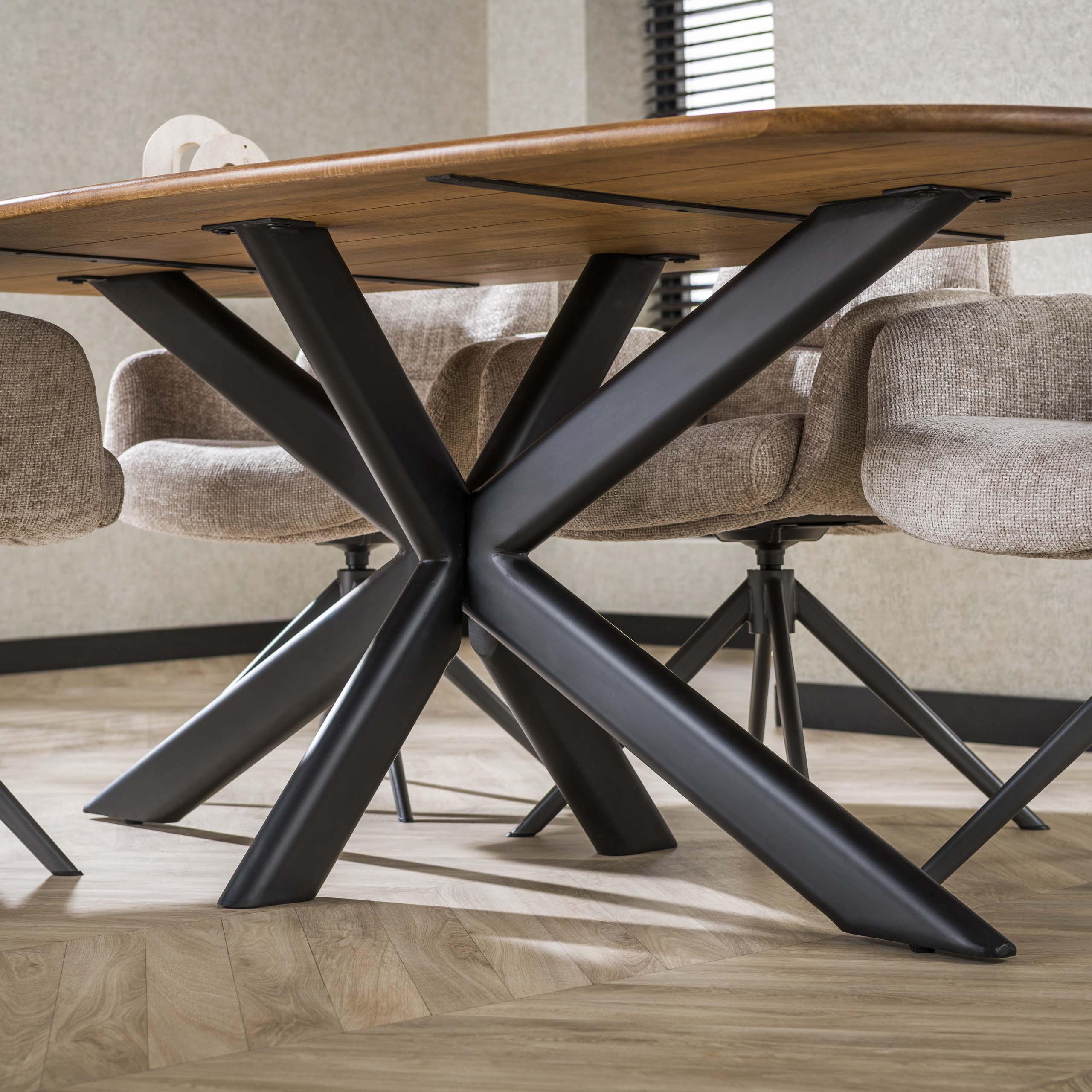 Eettafel Cliff ovaal 215 cm - Massief mango zand - Afbeelding 5