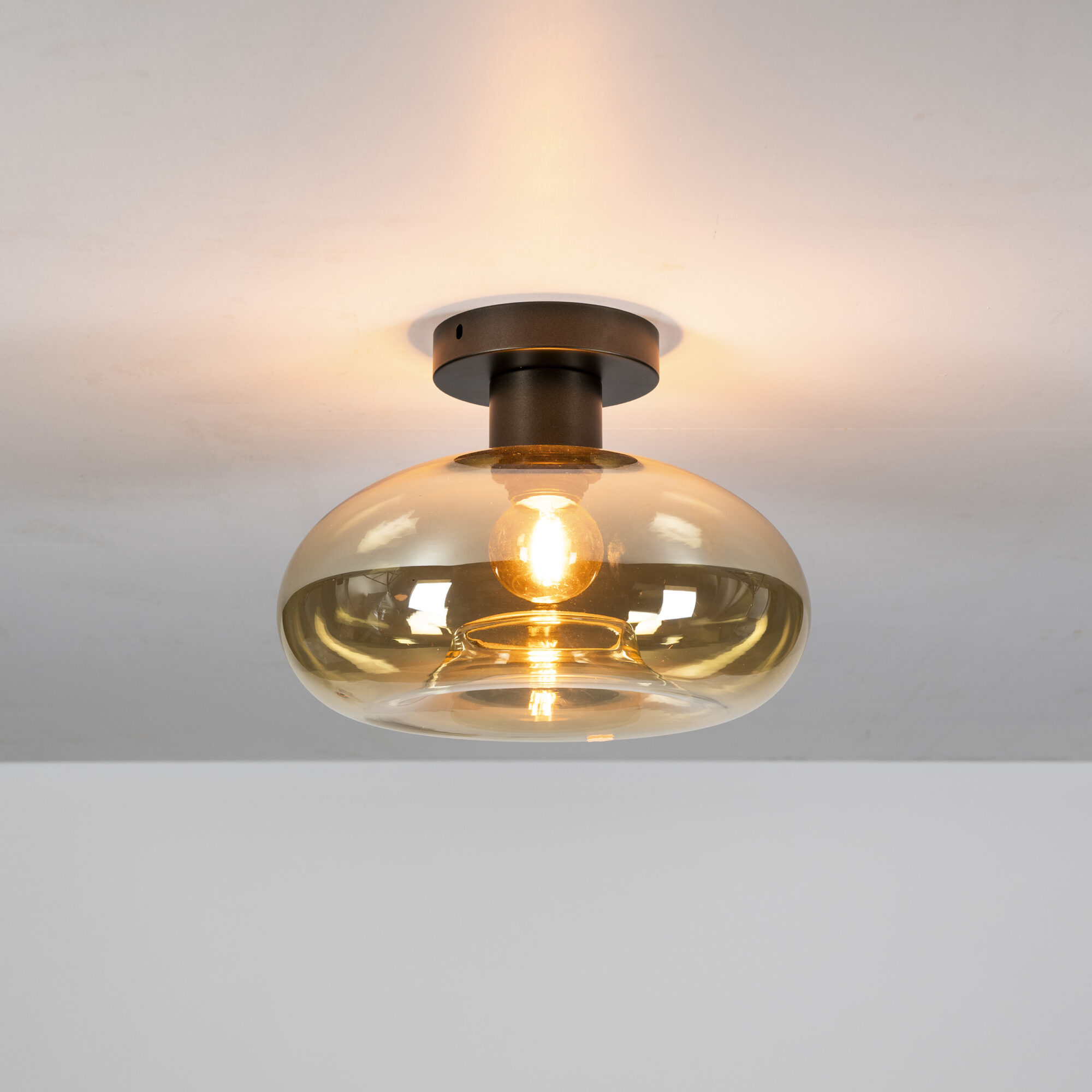 Plafondlamp Soll 1-lichts - Amber glas
