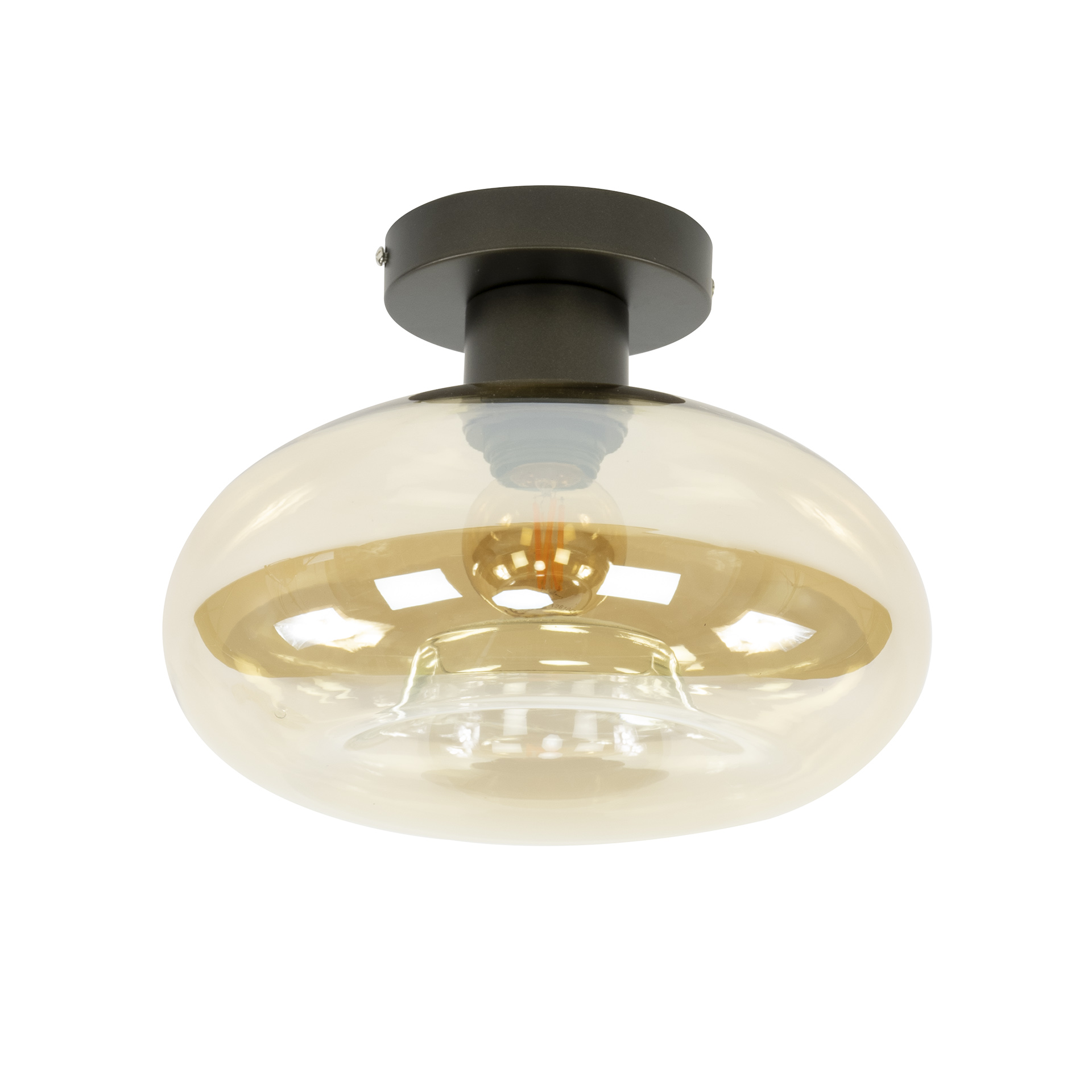 Plafondlamp Soll 1-lichts - Amber glas - Afbeelding 2