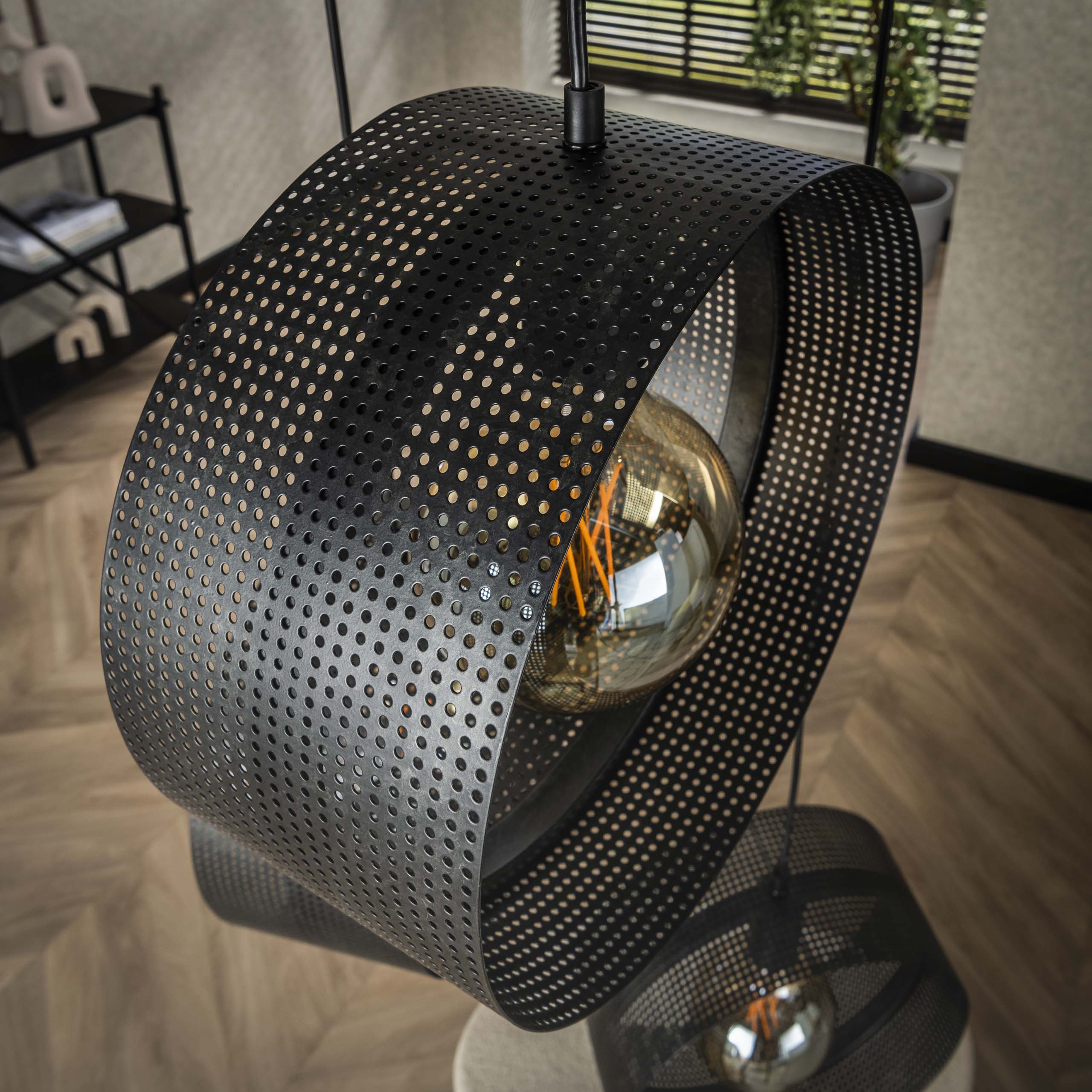Hanglamp Ring Charcoal finish 3-lamps - Afbeelding 3